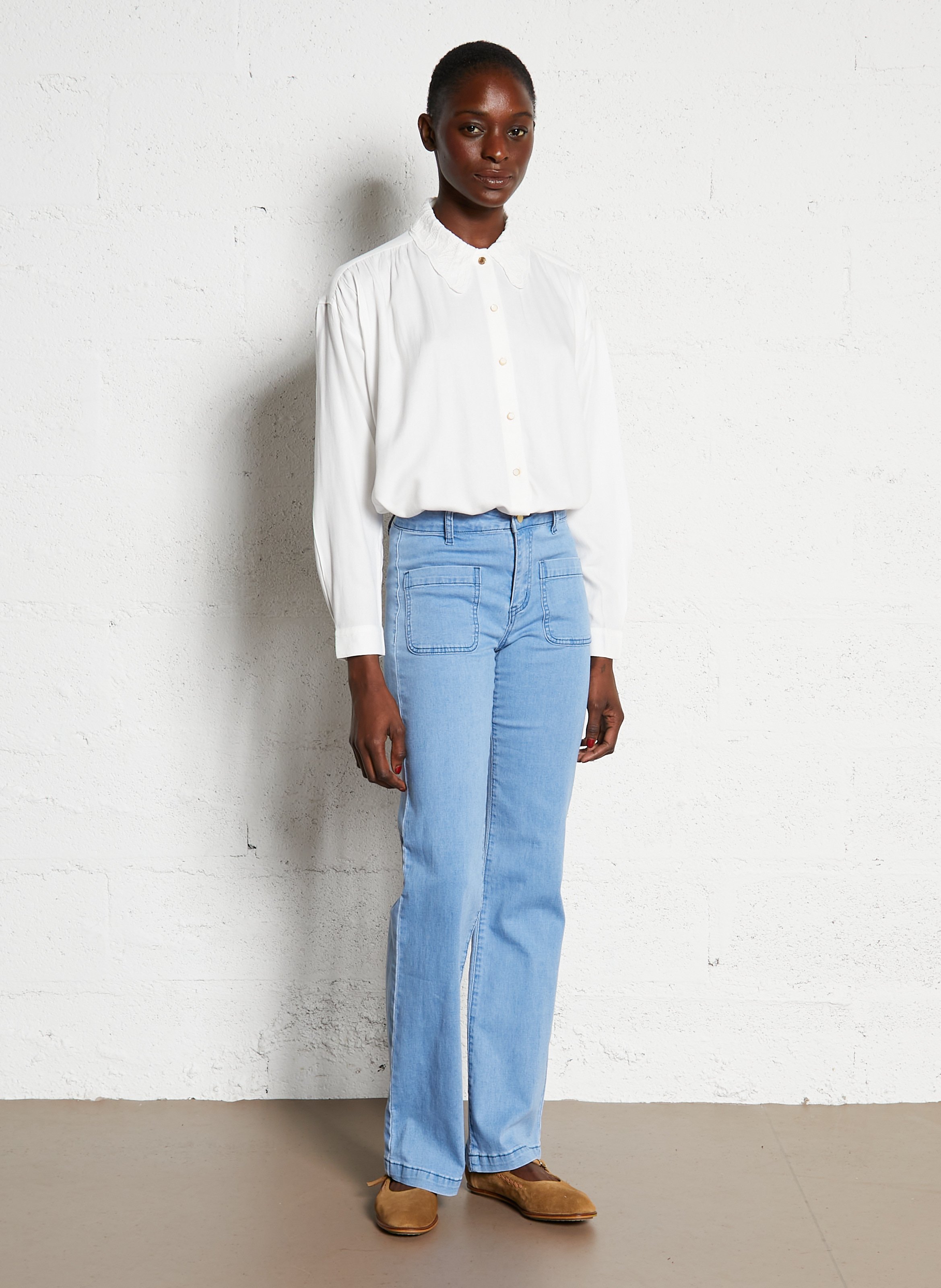 Jean bootcut taille haute LA PETITE ETOILE Bleu