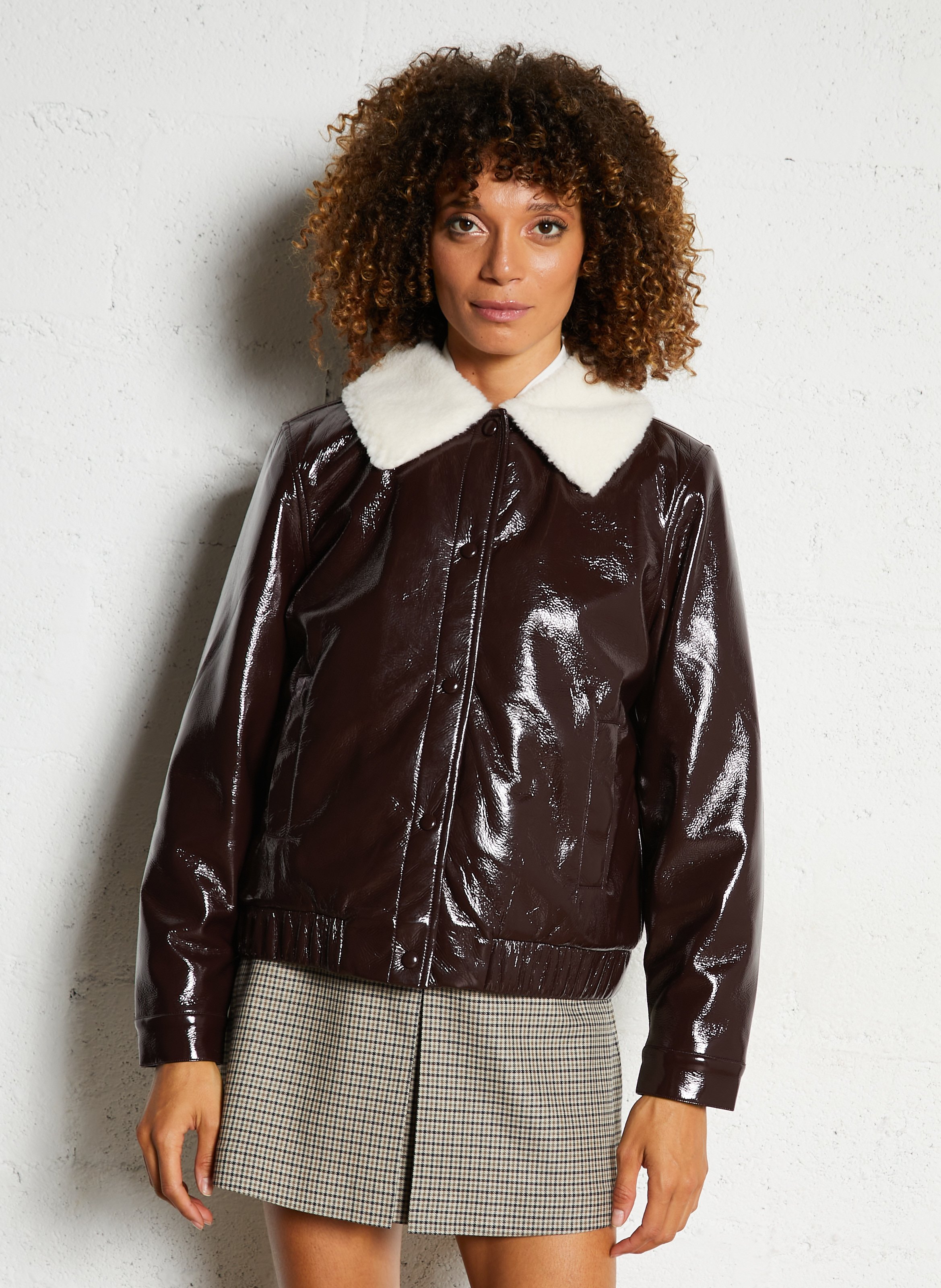 Oversized jacket with classic collar PETITE MENDIGOTE Red