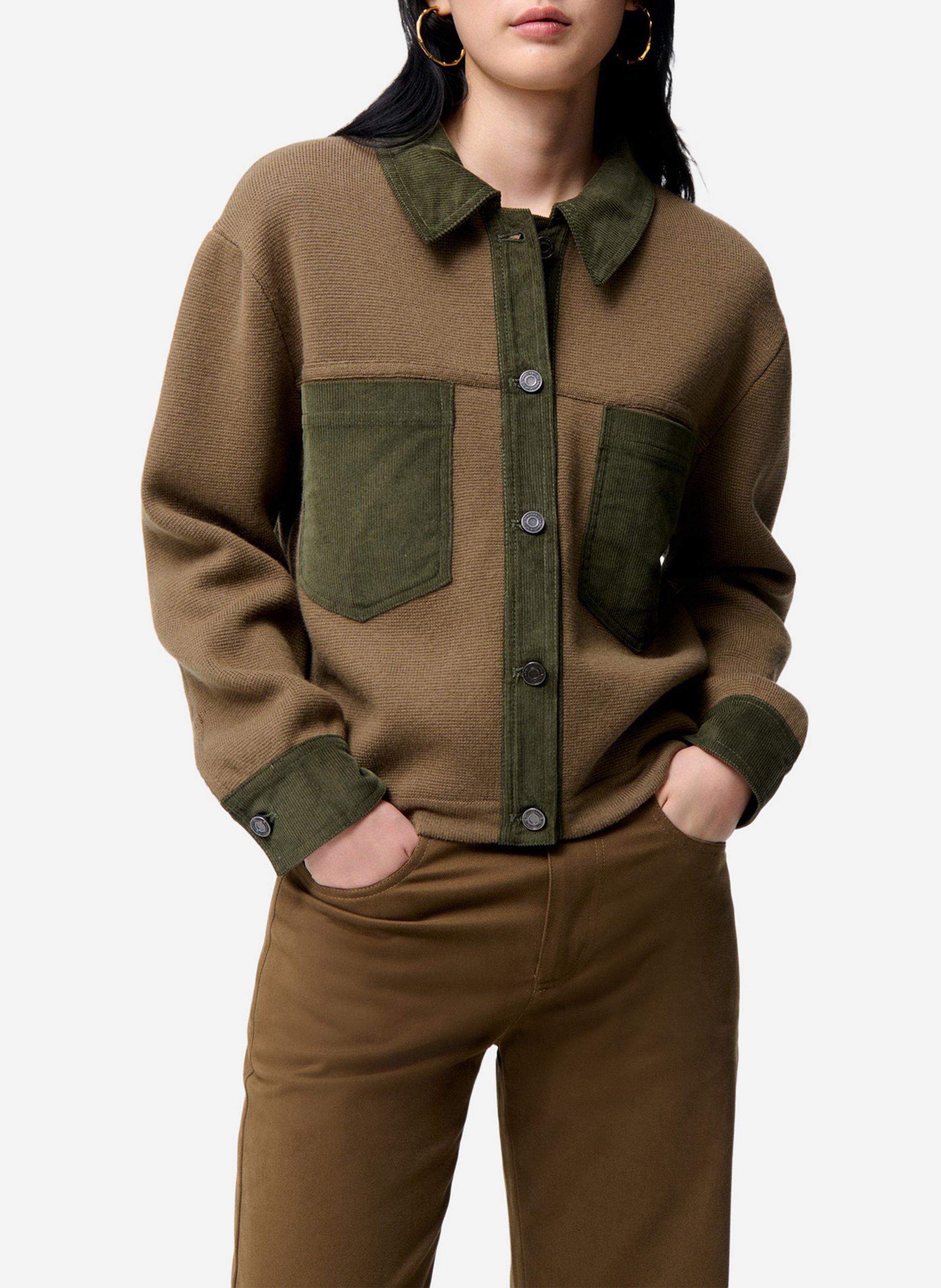 Straight wool-blend coat with classic collar VANESSA BRUNO Green