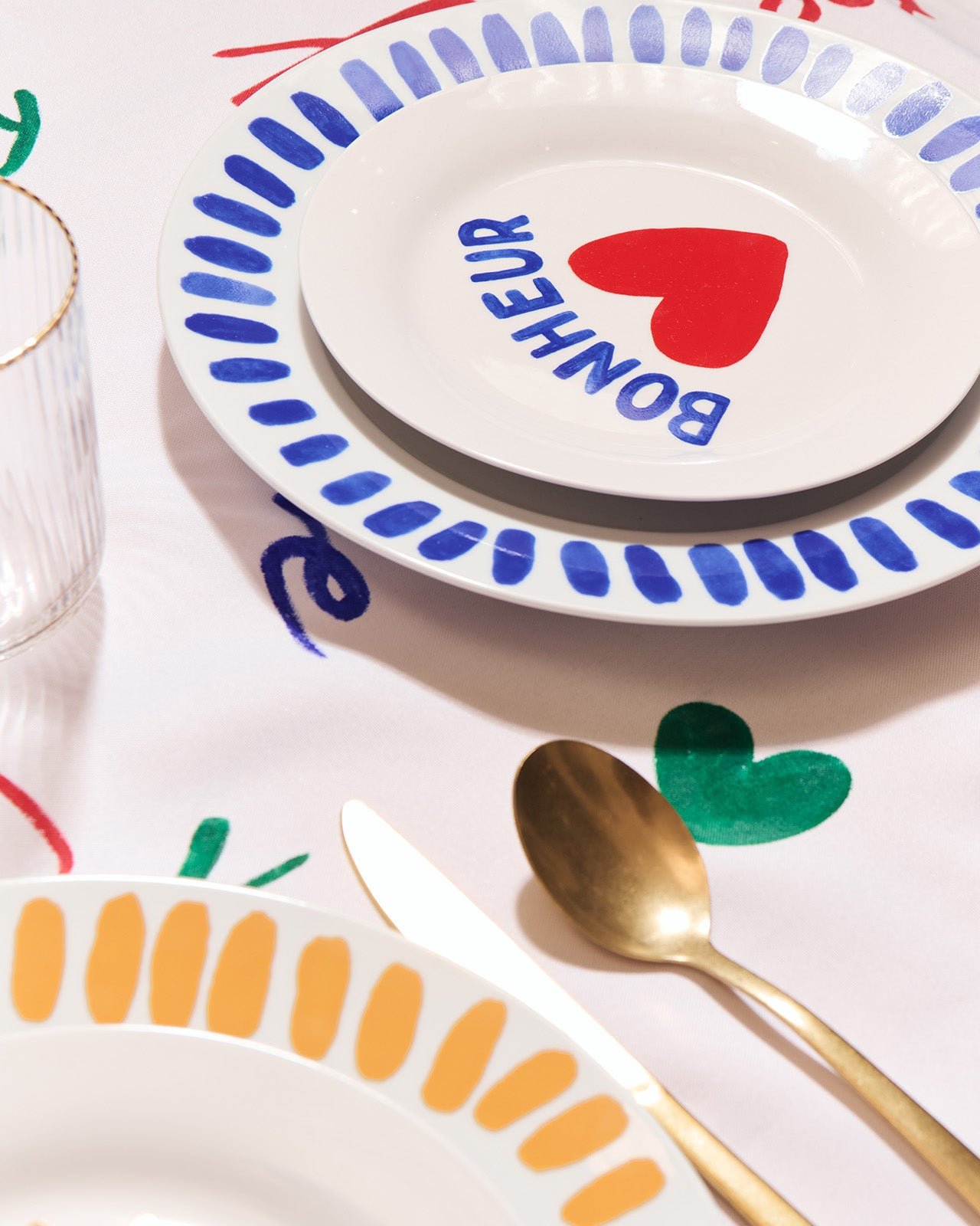 L'assiette bonheur en porcelaine EMOI EMOI Blanc