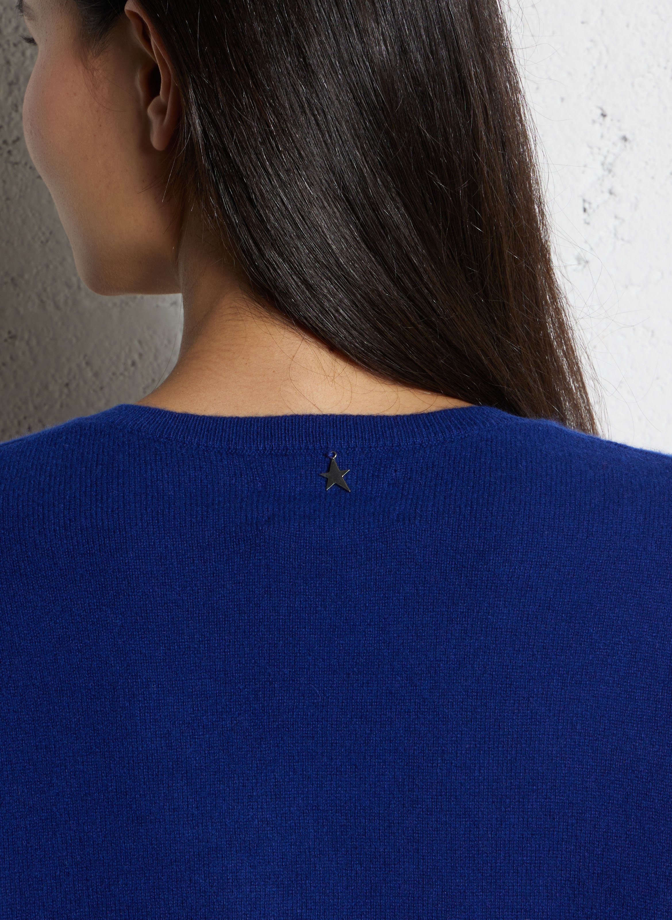 Pull col v en cachemire  SUD EXPRESS Bleu