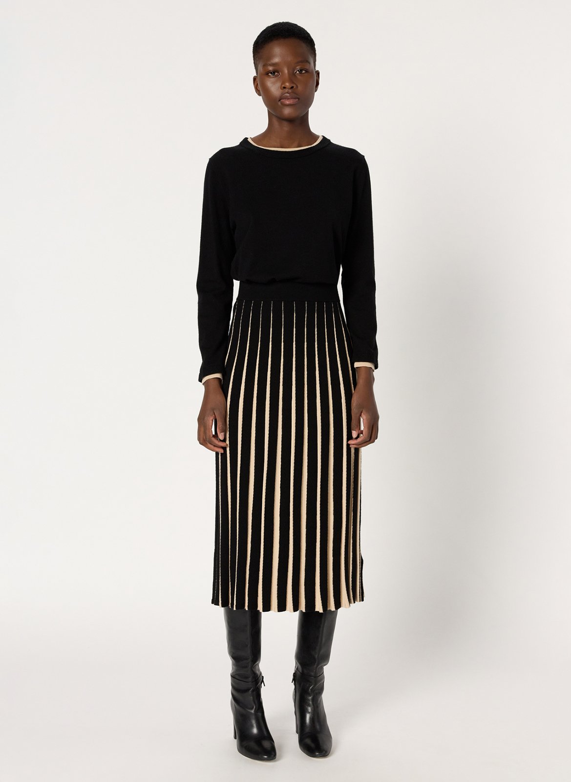 Halflange, gebreide rok GERARD DAREL Zwart