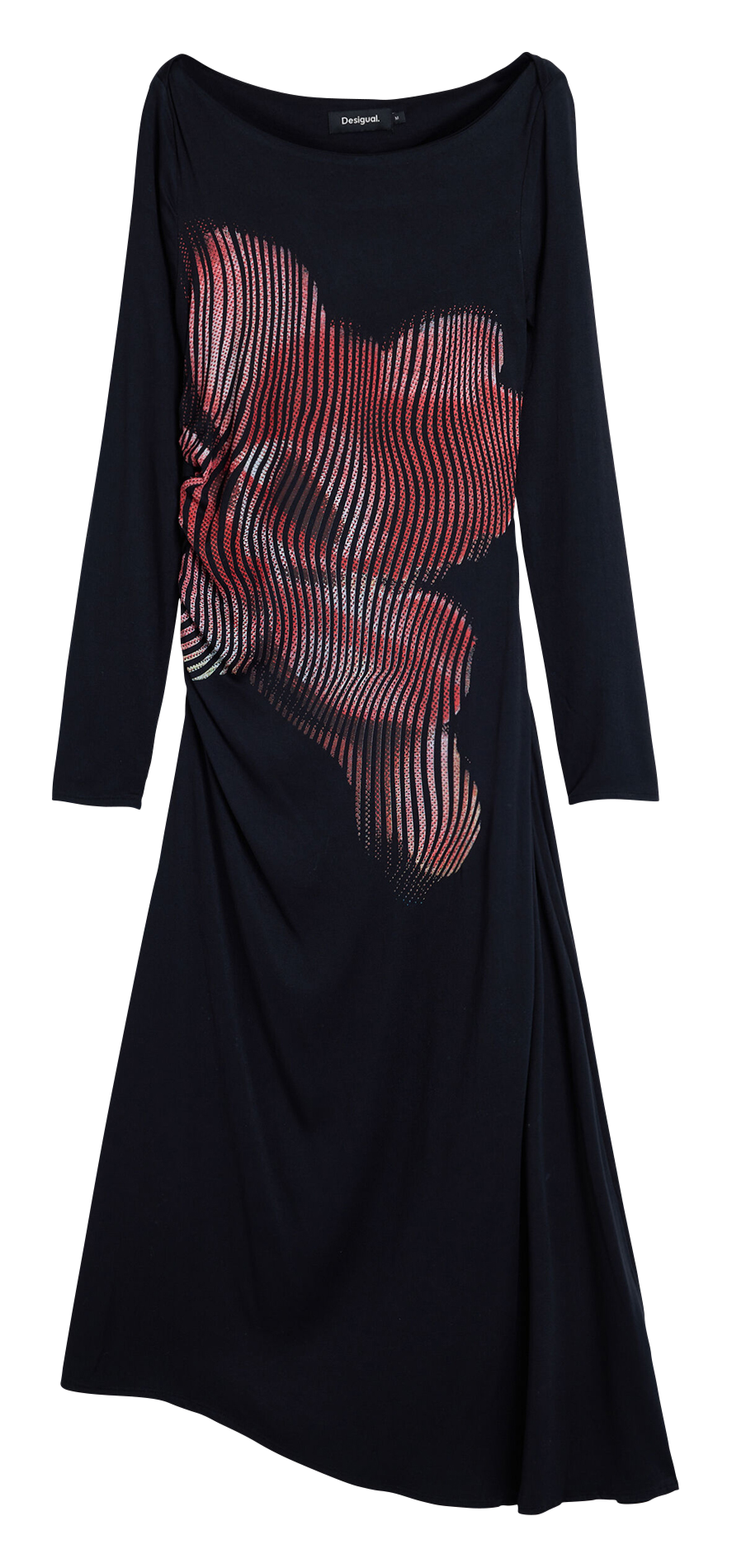Robe midi col bateau  DESIGUAL Noir
