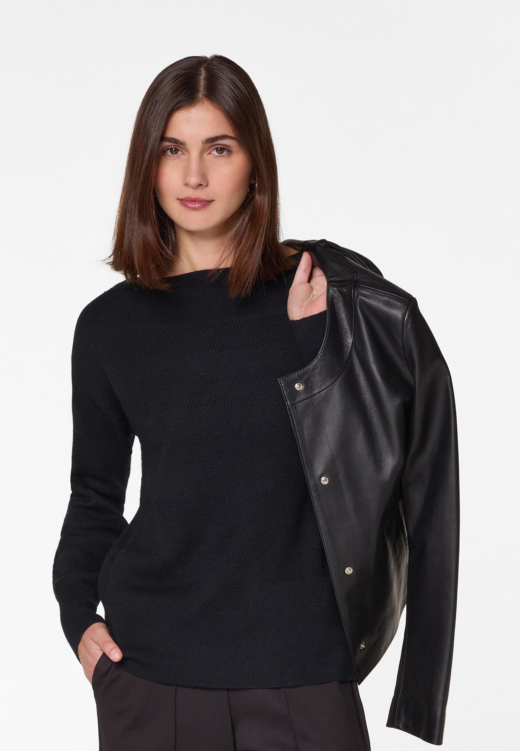 Merino wool boat-neck sweater  RODIER Black