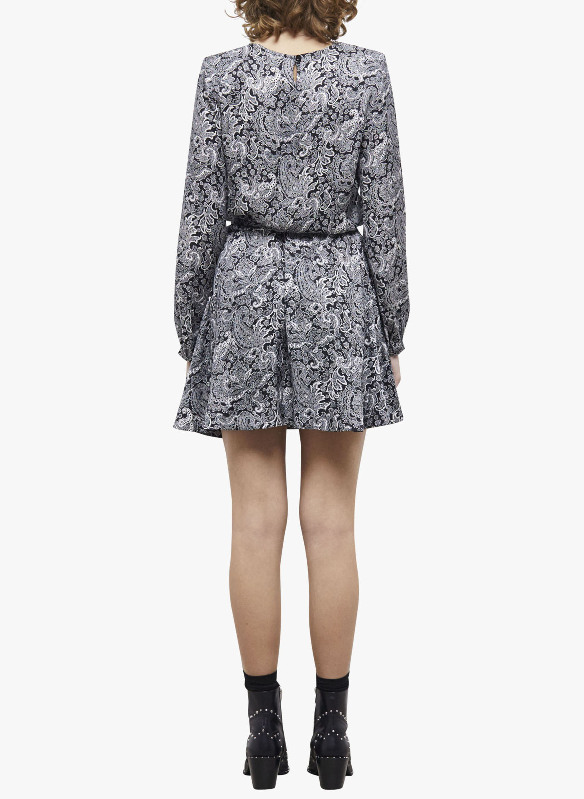 Korte jurk met ronde hals en print THE KOOPLES Zwart