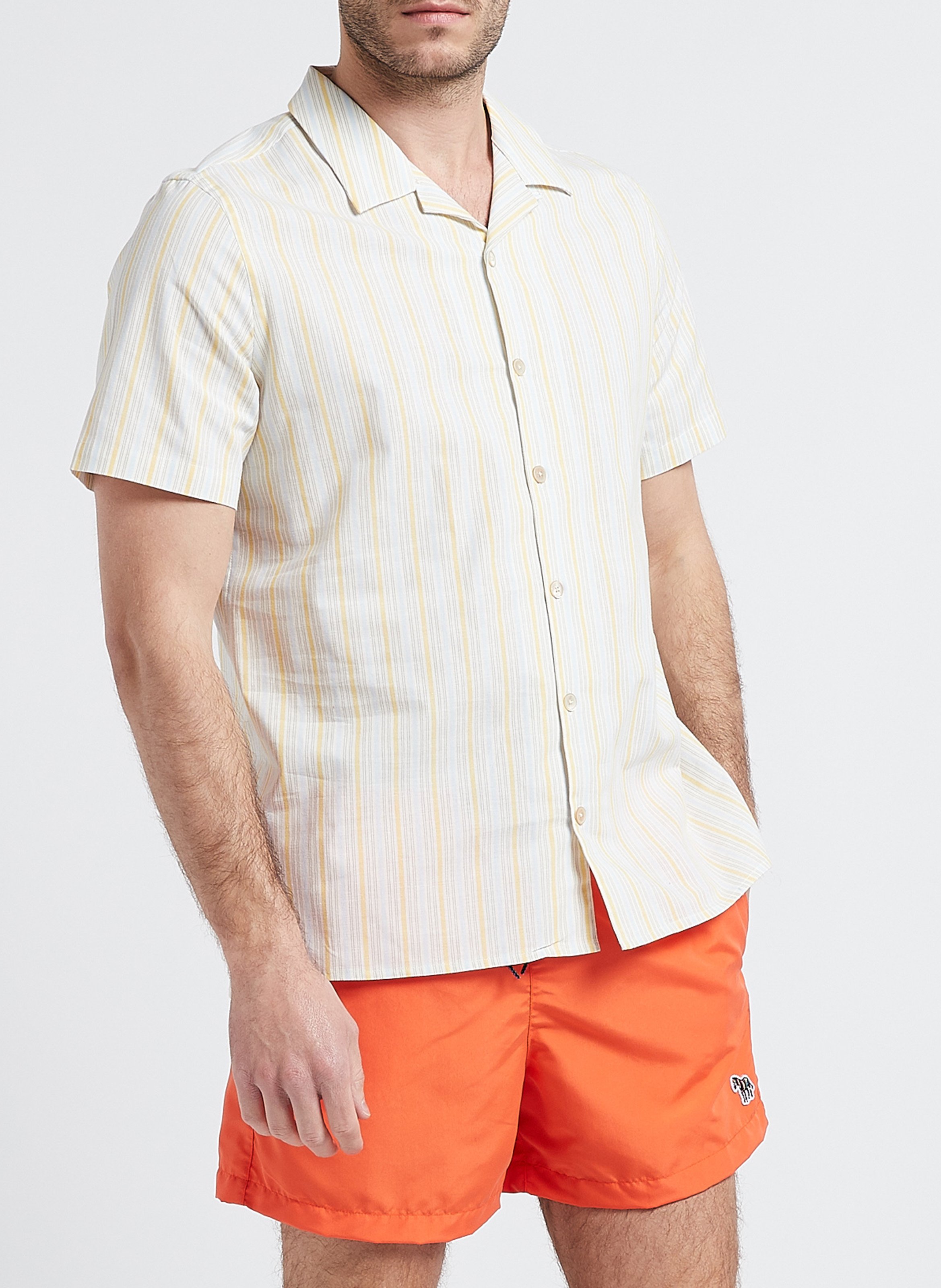 Gestreiftes Baumwollhemd mit klassischem Kragen PAUL SMITH Gelb