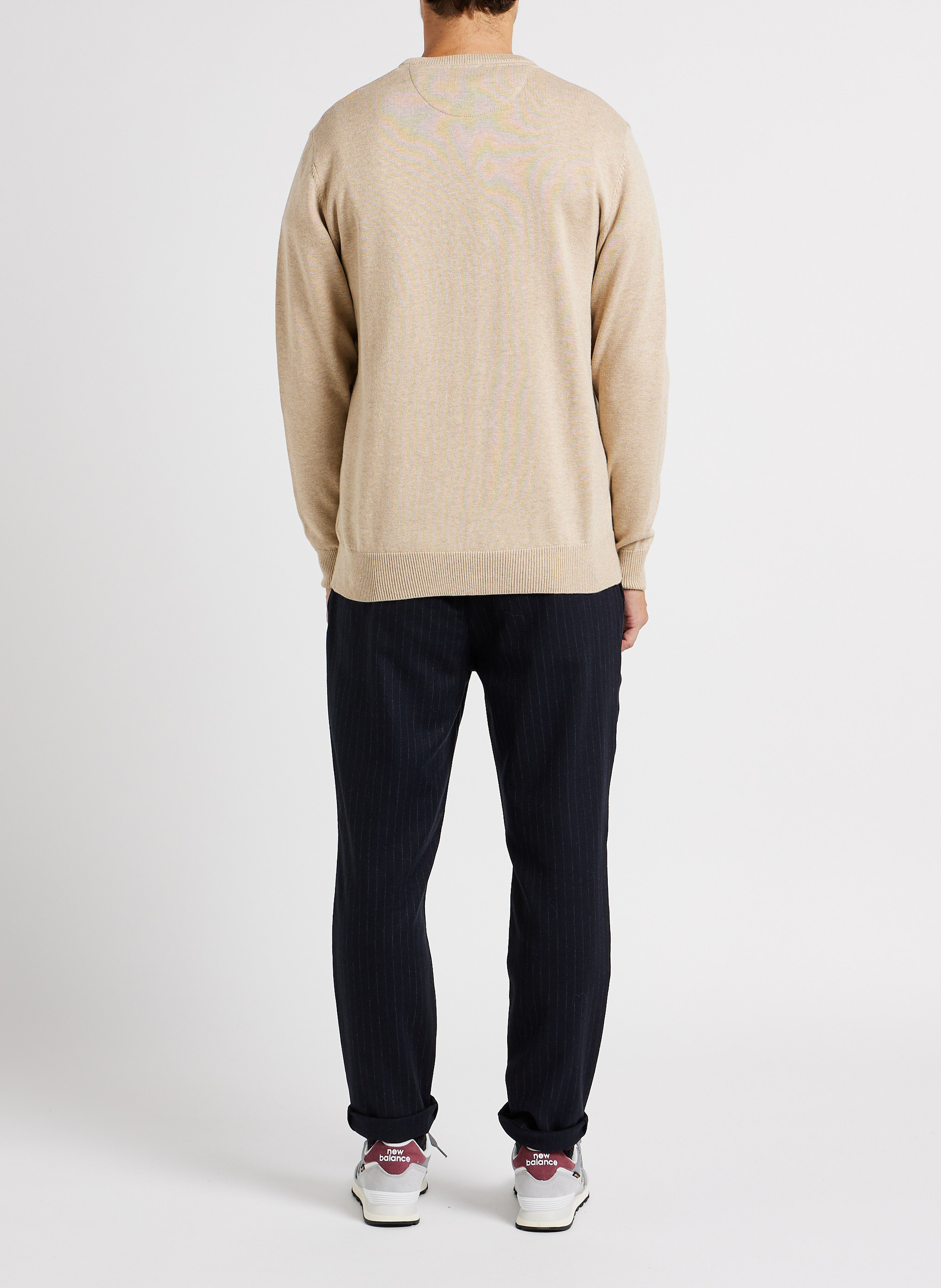 Gestreepte slim-fit broek SELECTED Blauw