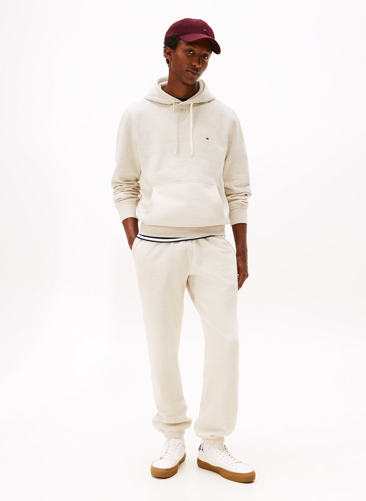 Cotton-blend hooded sweatshirt TOMMY HILFIGER Beige