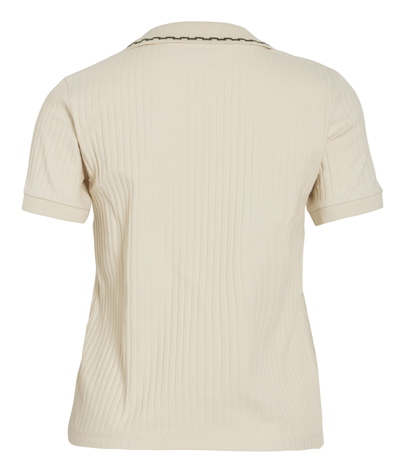 Korte mouw polo van biologisch katoenmix VILA Beige