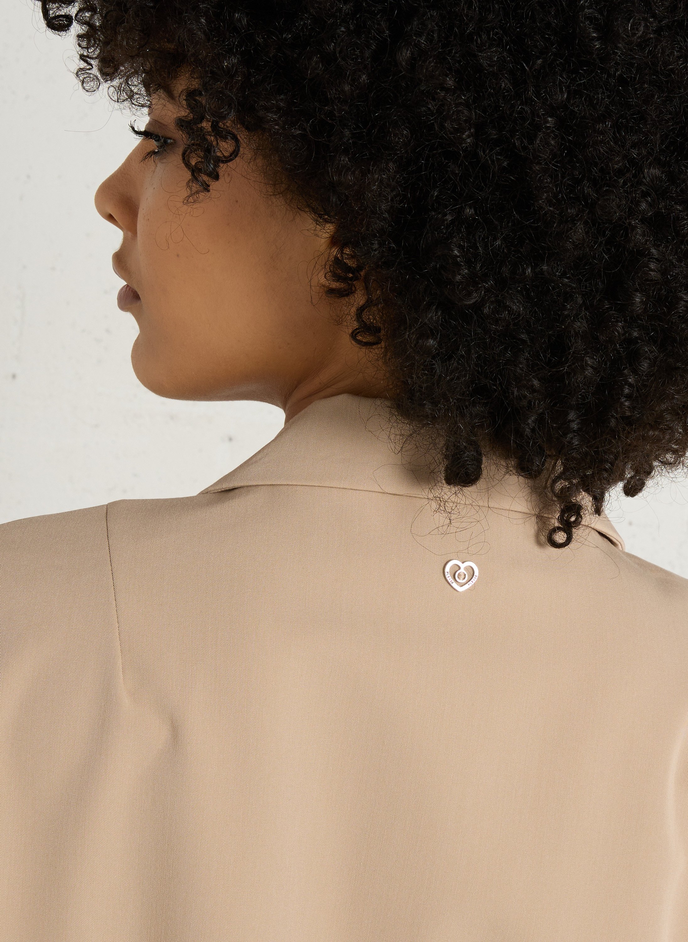 Cotton-blend cardigan with tailored collar PLEASE Beige