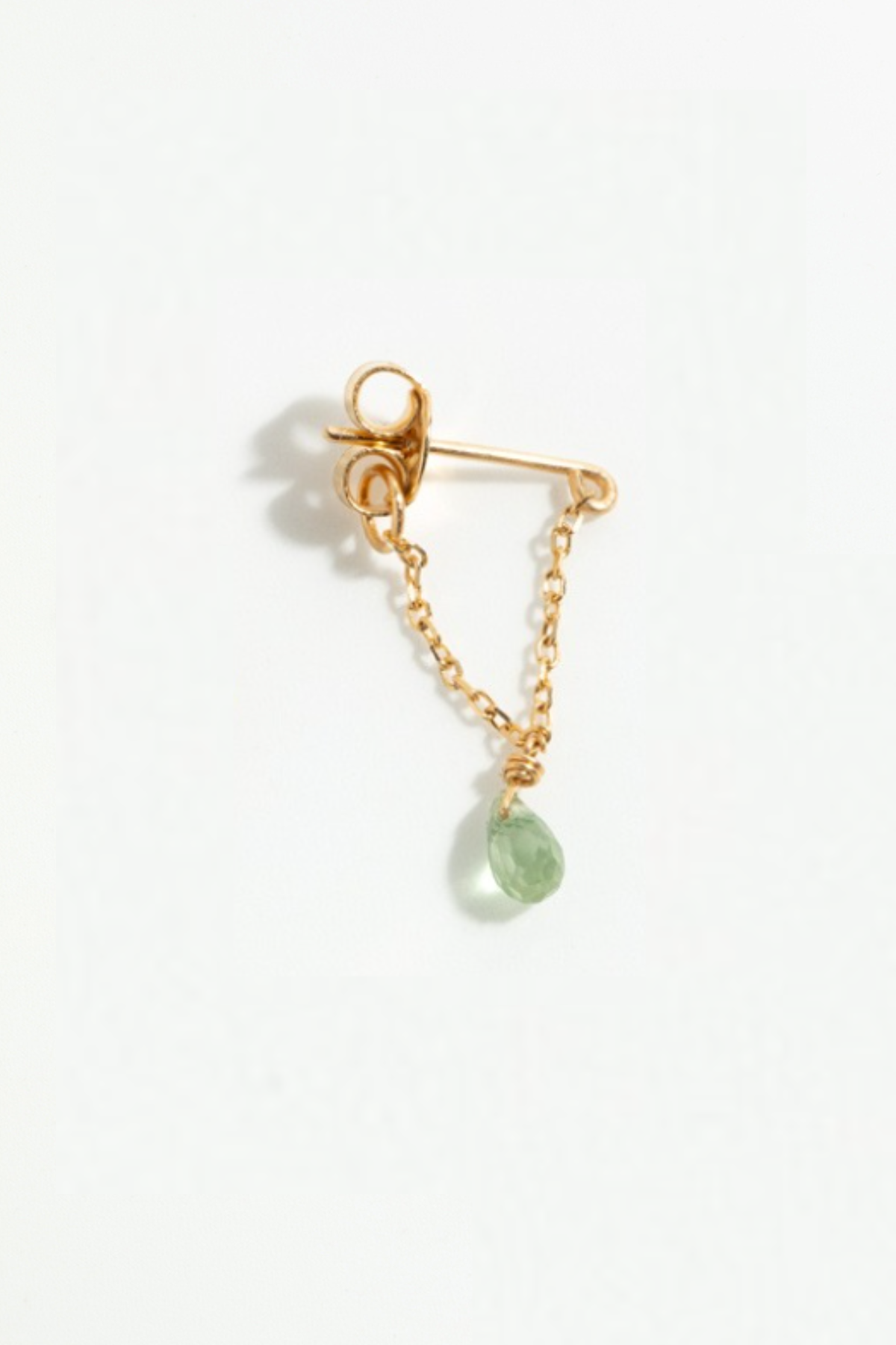 Mia Earring 18K Gold - Light Green Sapphire YAY Green