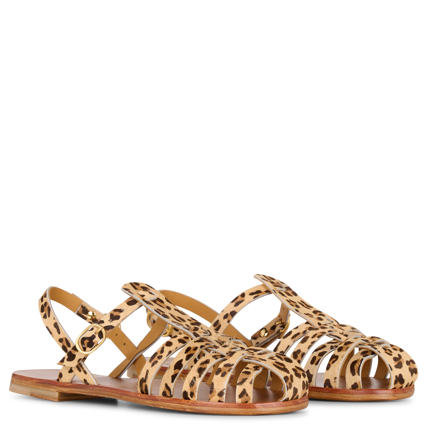 Fisherman sandalen van luipaardprint leer MAMA PRAIA Veelkleurig