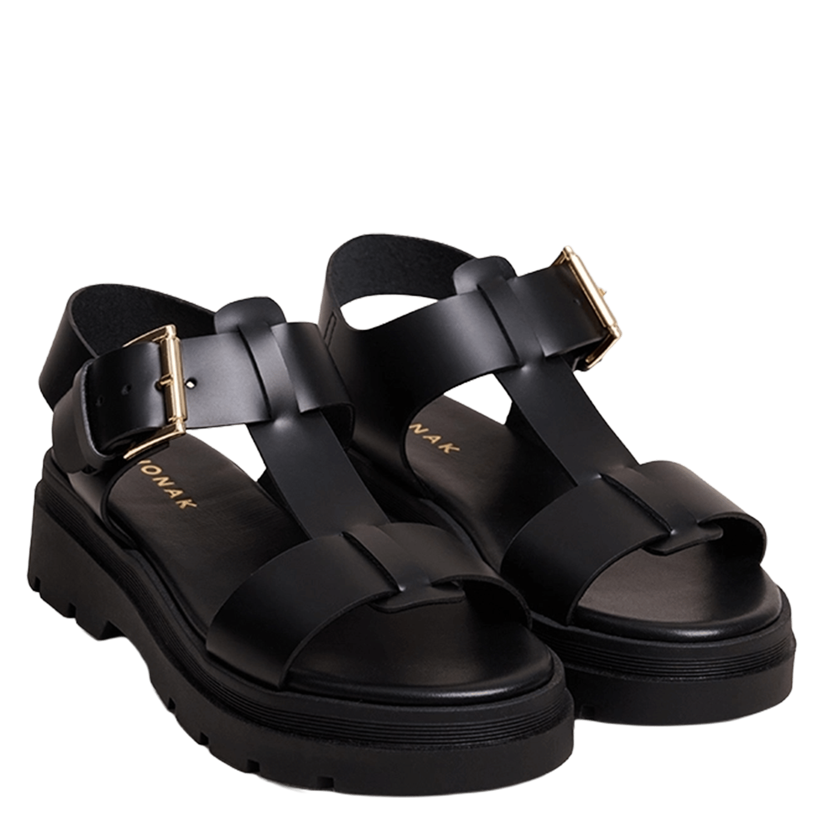 Sandales compensées en cuir JONAK Noir