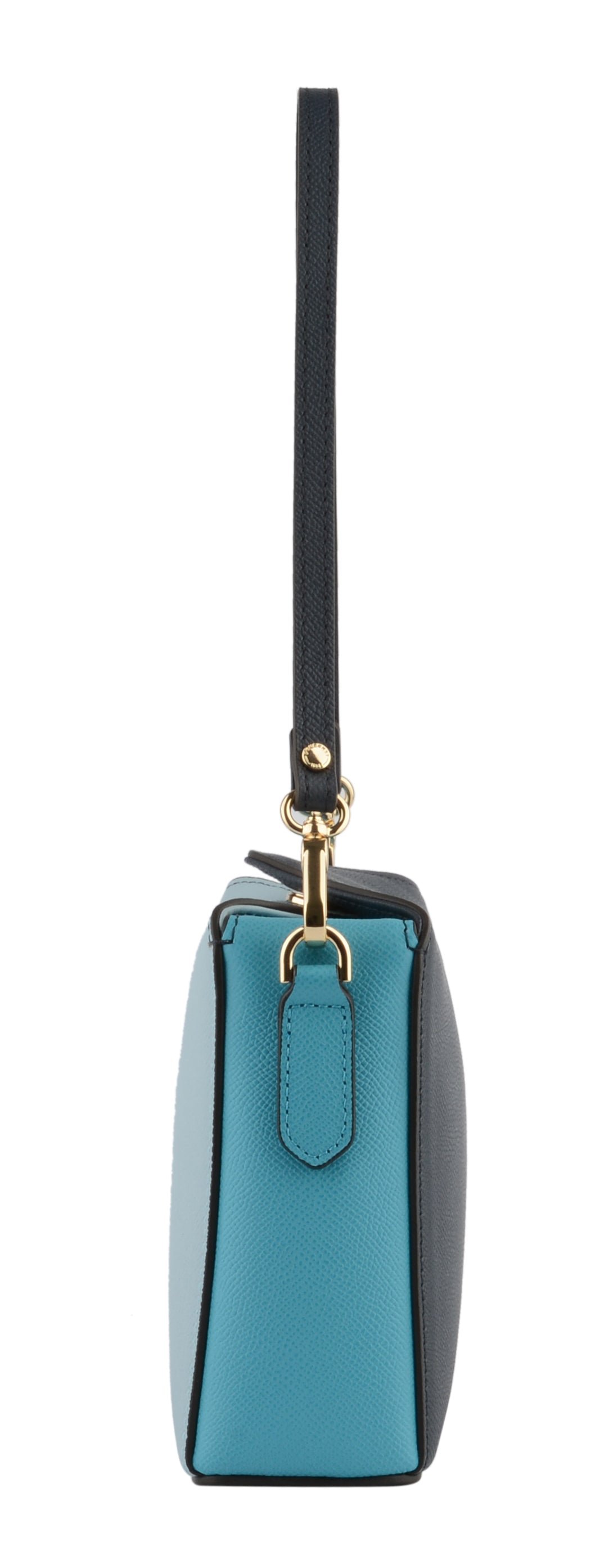 Calfskin leather shoulder bag POURCHET Blue