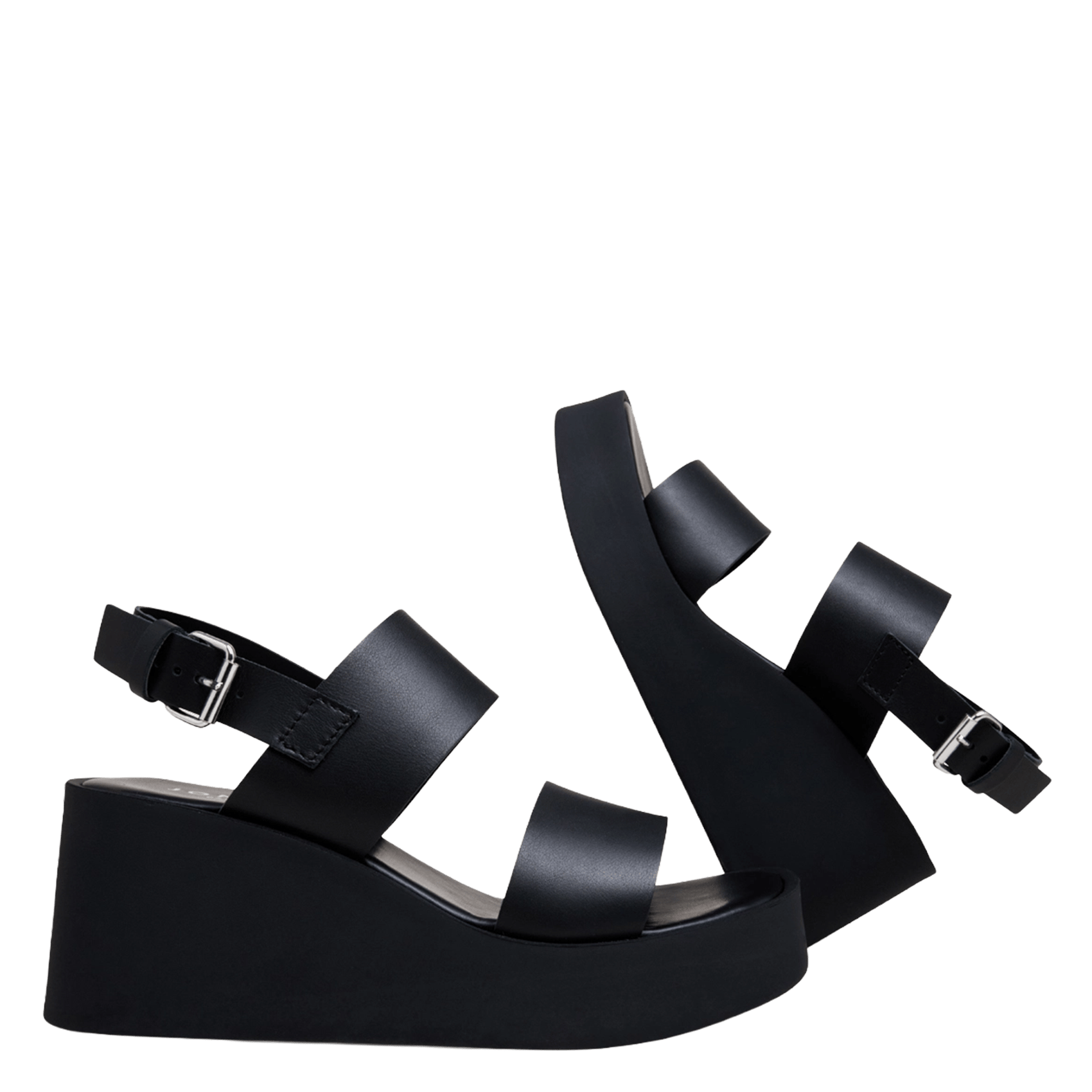High leather sandals JONAK Black