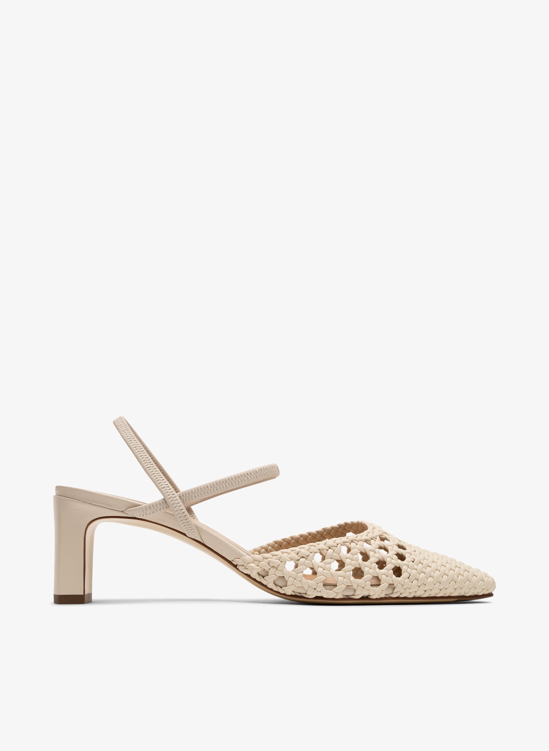 Slingback en cuir nappa latte PARALLELE PARIS Blanc