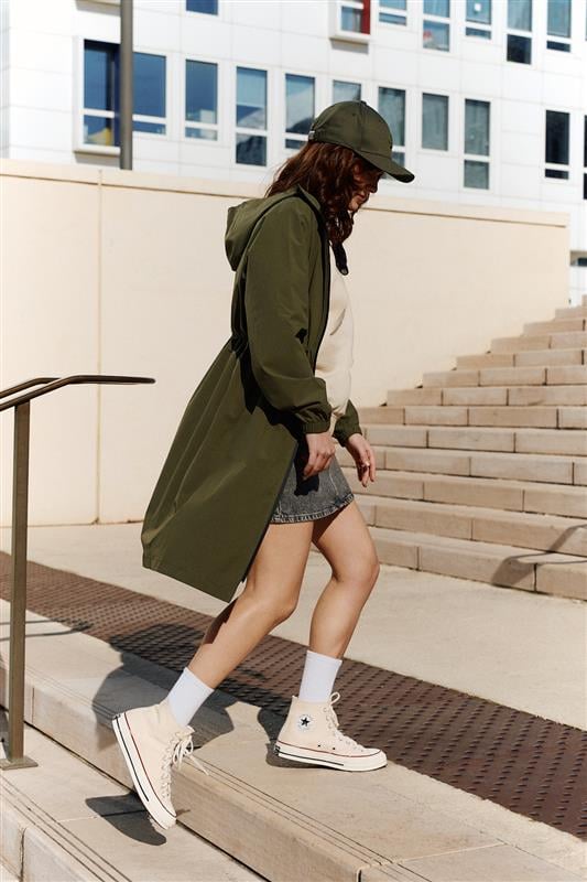 Long airy raincoat JOTT Green