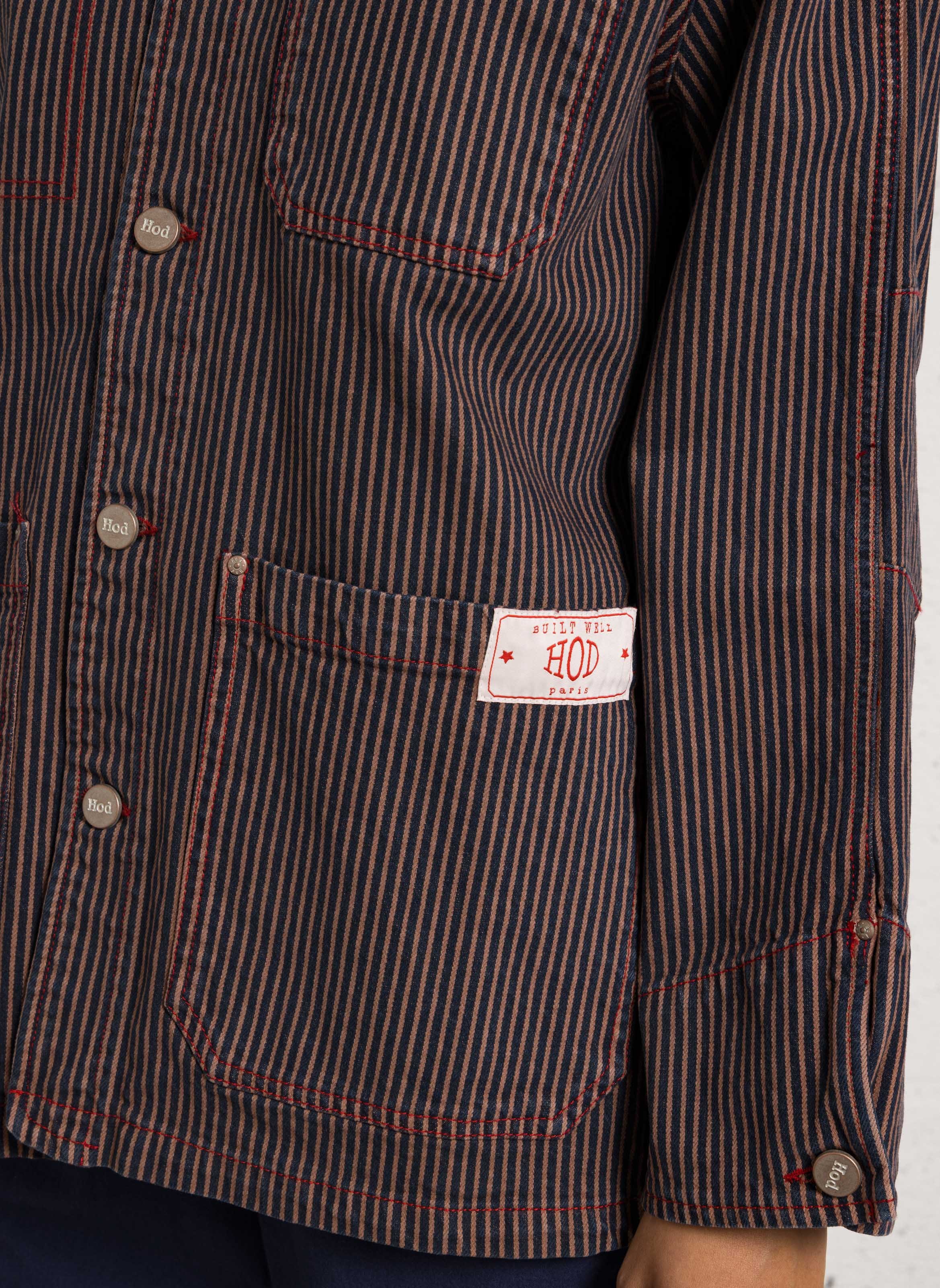 Veste à rayures en coton HOD PARIS Bleu