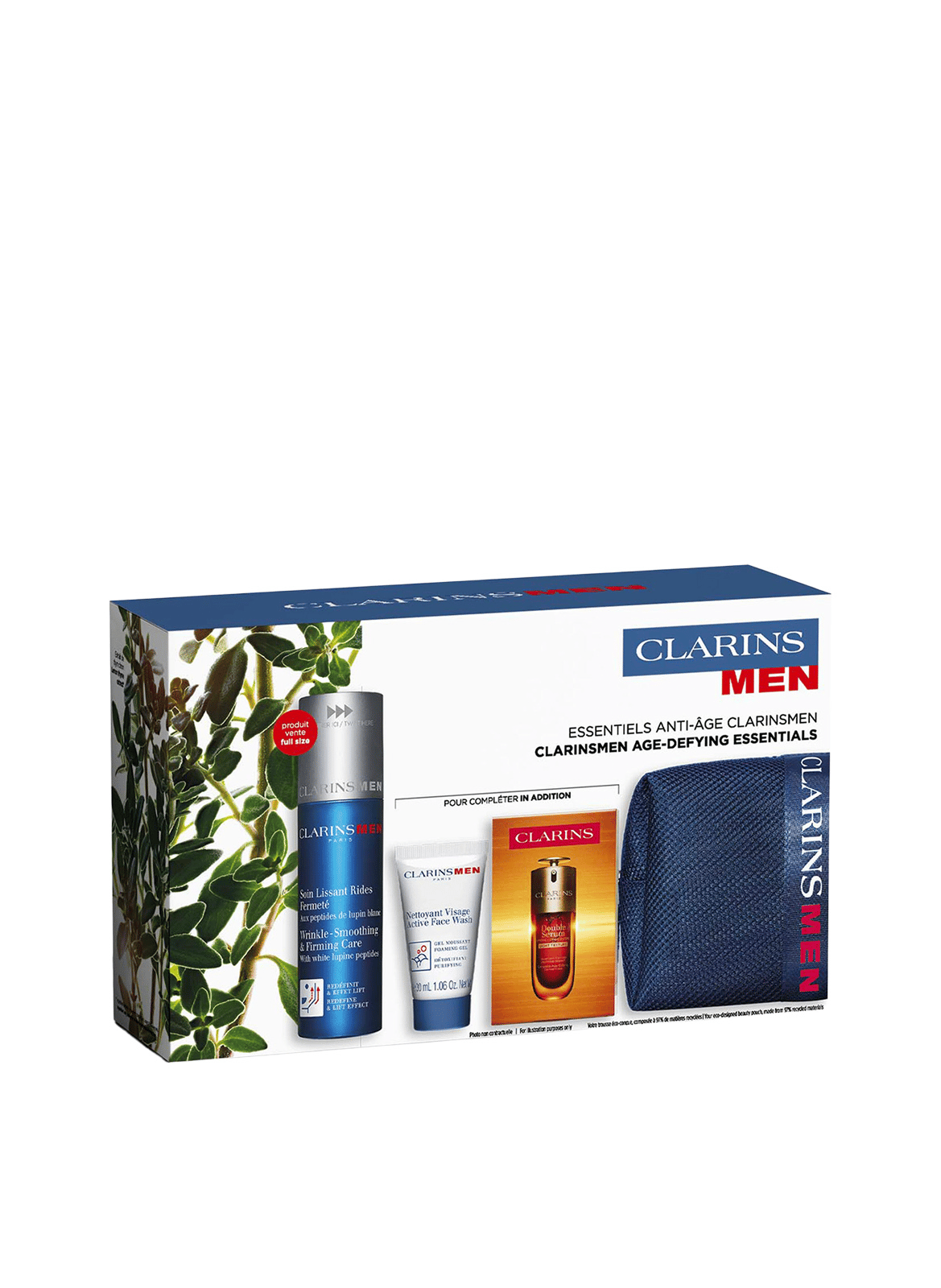 Verzorgingsset met gladstrijkend effect tegen rimpels en voor stevigheid van ClarinsMen. CLARINS No color