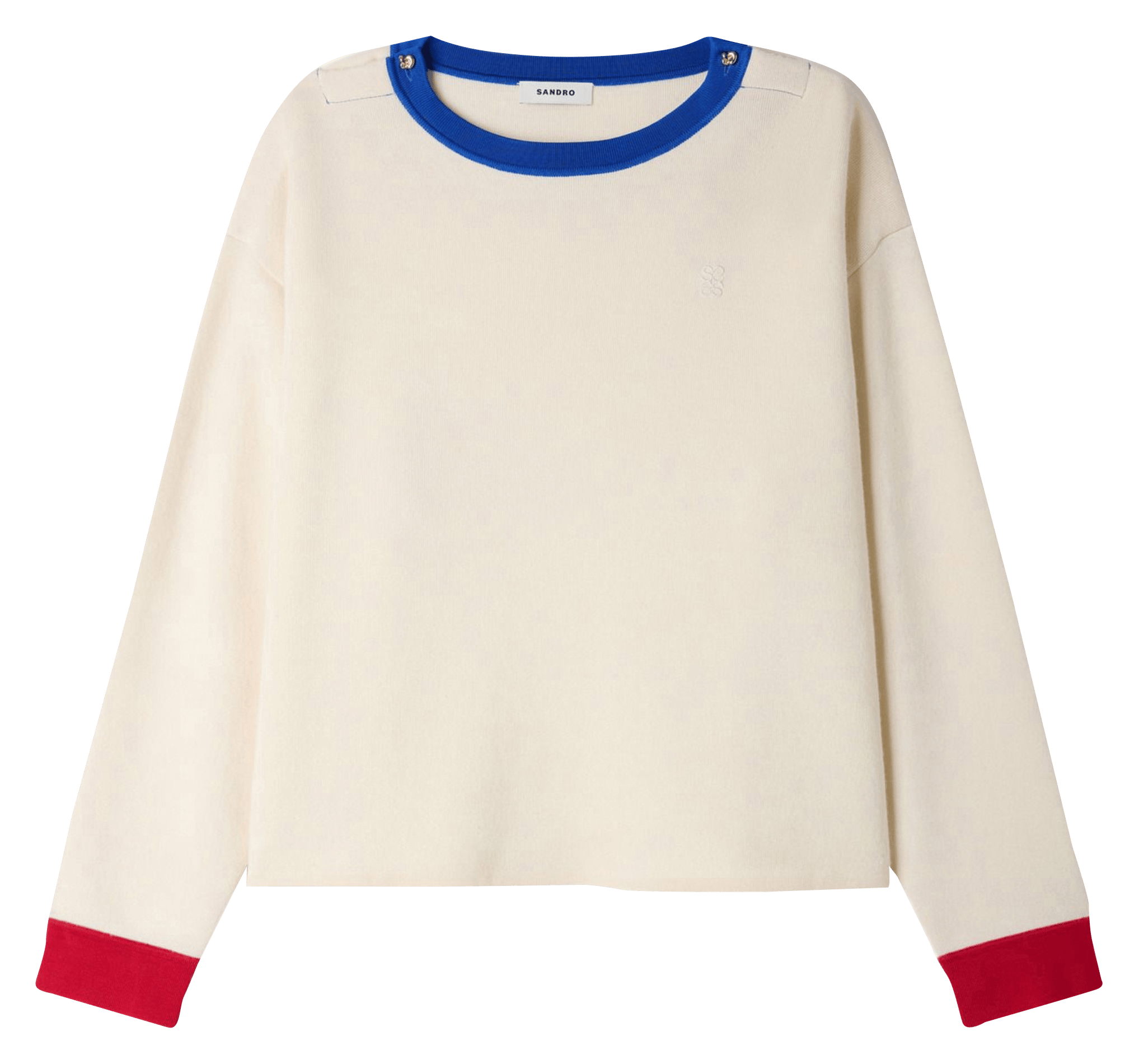 Trui met ronde hals in effen gemengde wol SANDRO Beige