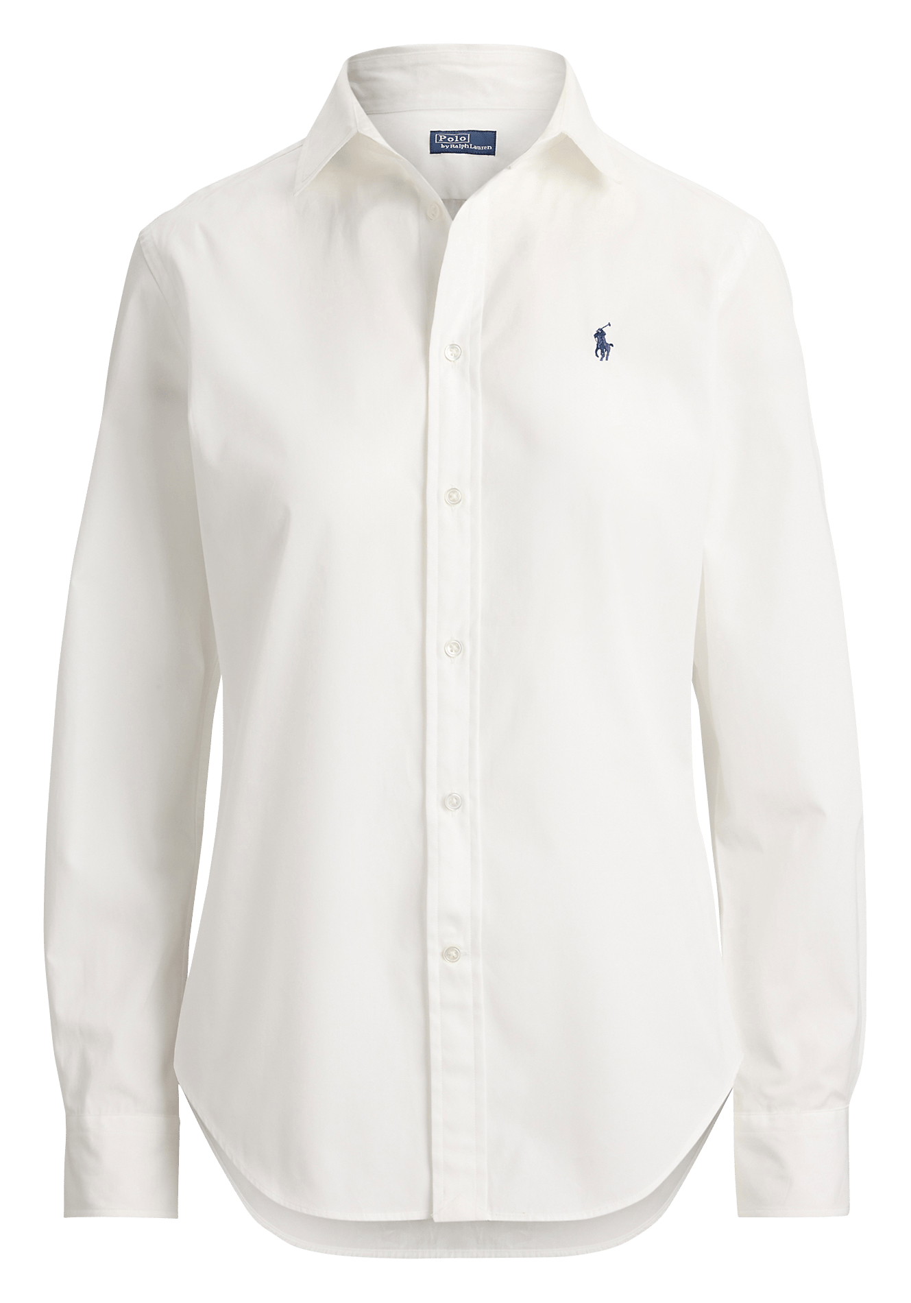Camisa de algodón con cuello clásico Blanco