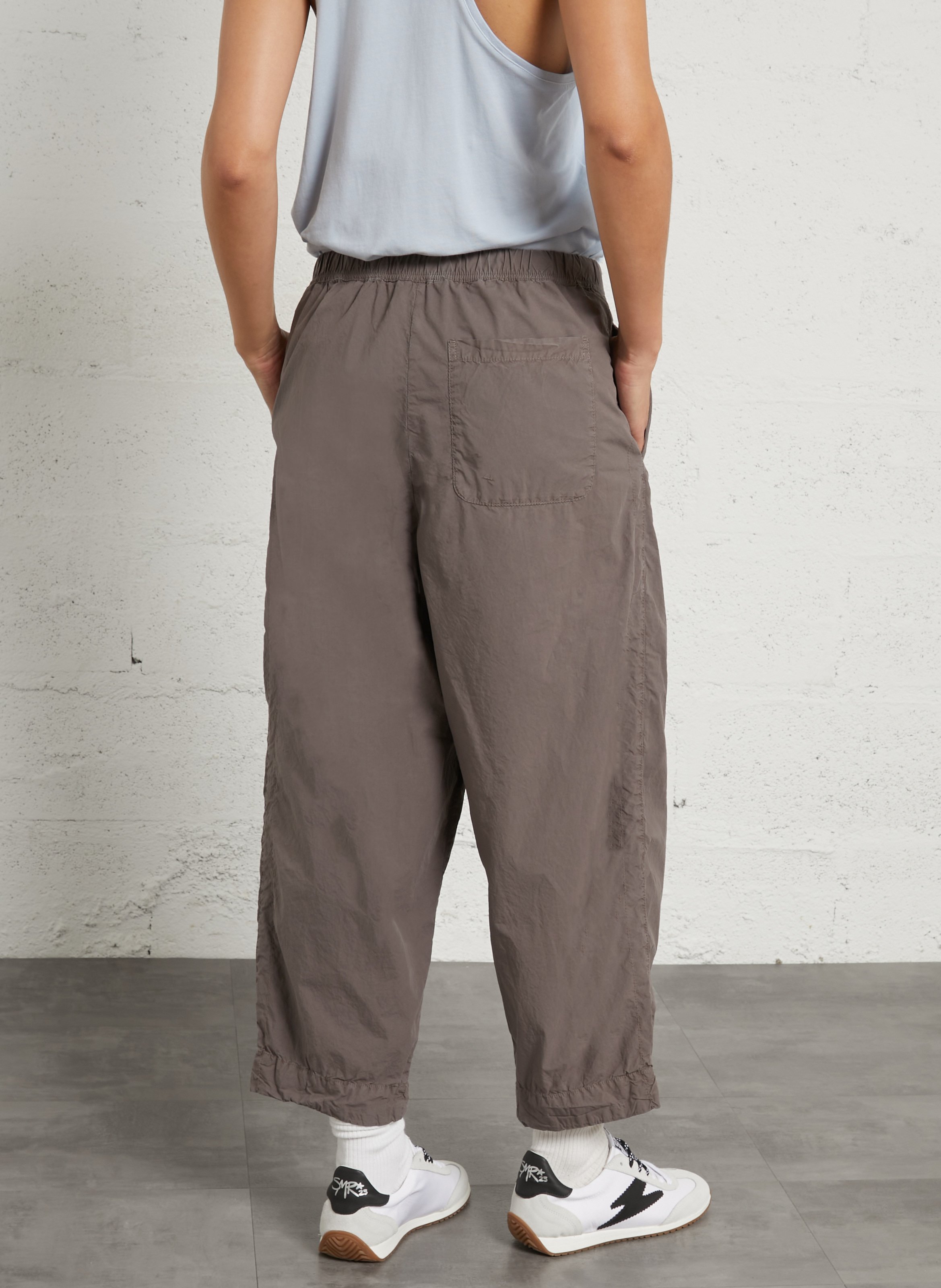 Jogging large taille haute uni AMERICAN VINTAGE Gris