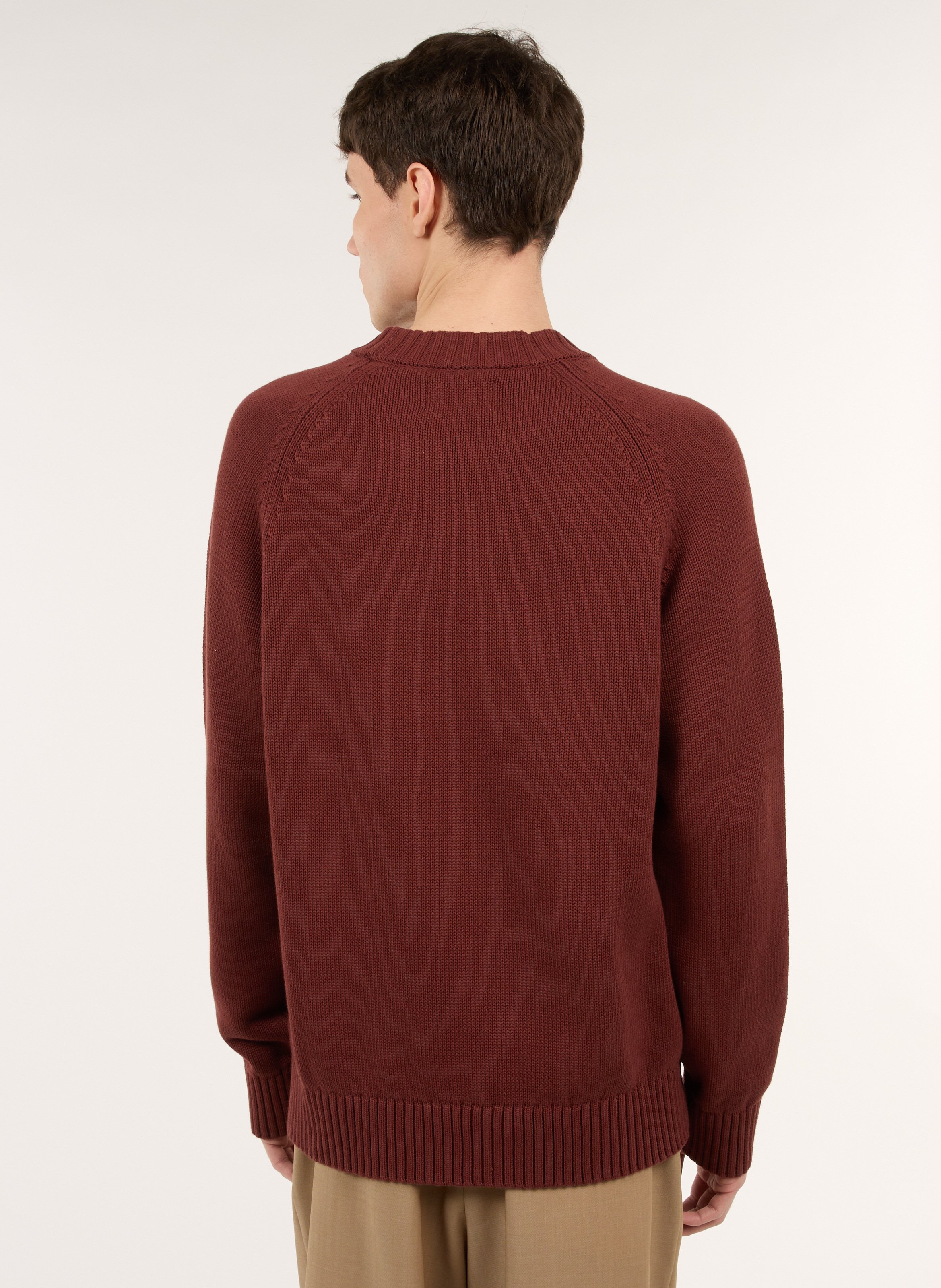 Straight-fit, katoenen trui met ronde hals SAISON 1865 Bruin