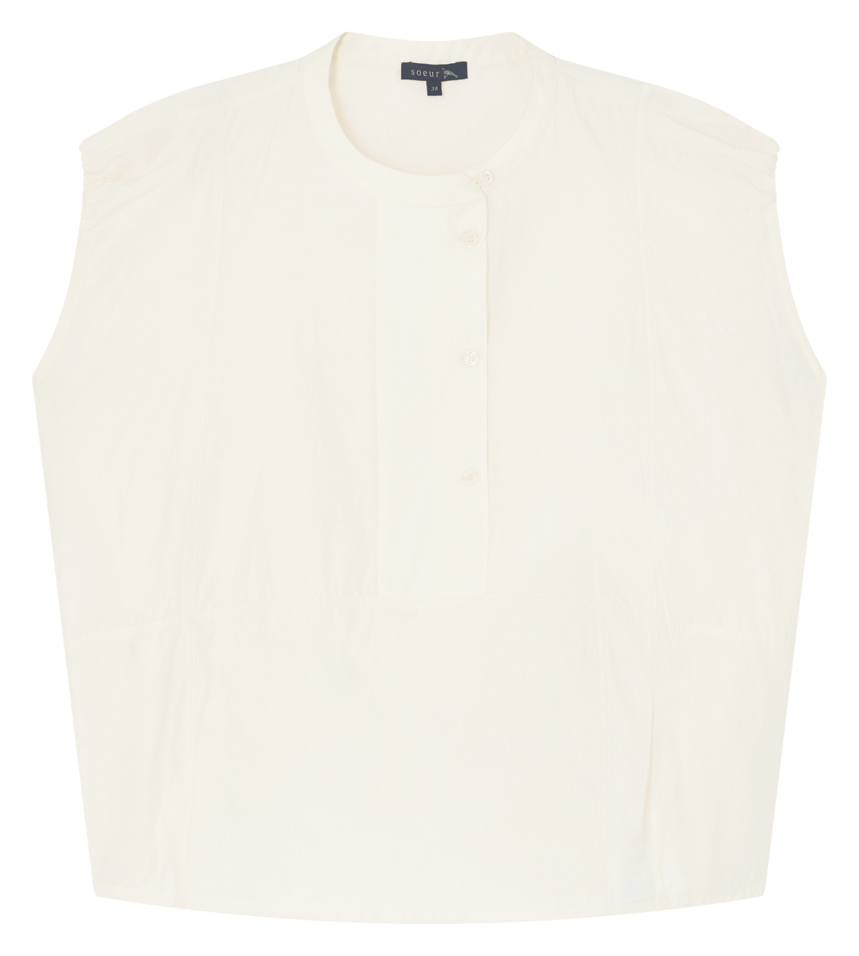 Blouse oversize en coton mélangé SOEUR Beige