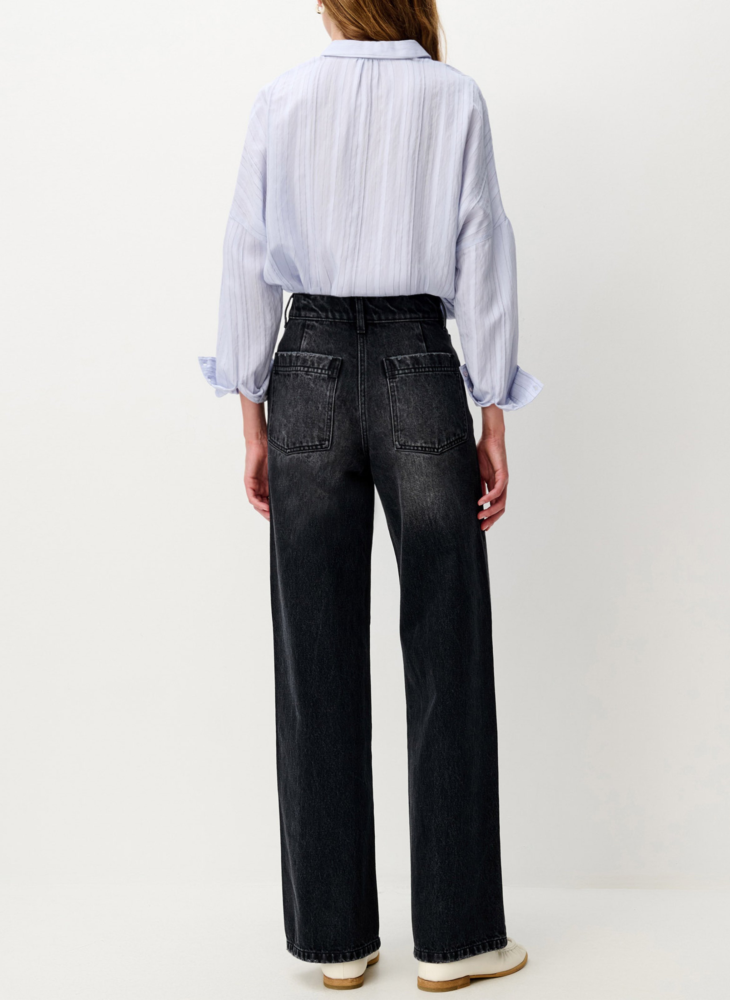 Straight Cut Jeans aus Baumwolle SESSUN Schwarz