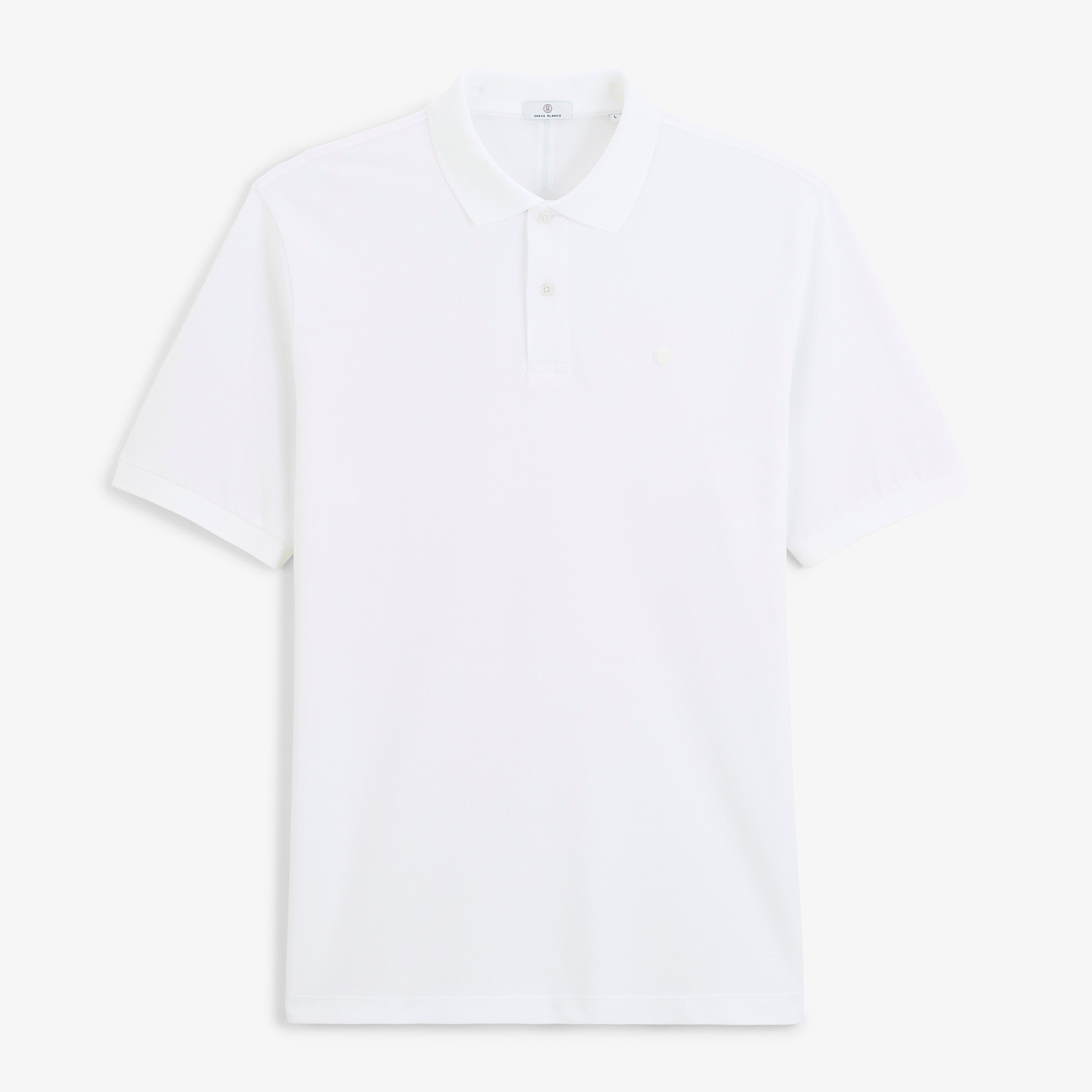 Short-sleeved cotton piqué polo SERGE BLANCO White