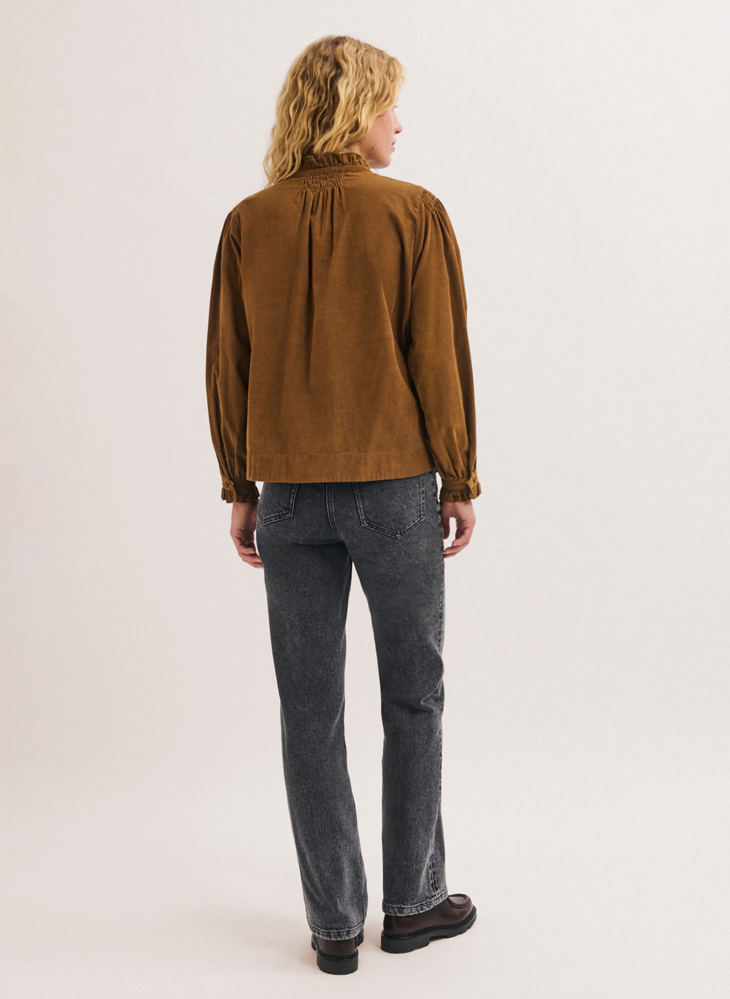 Weite Baumwollbluse PABLO Braun