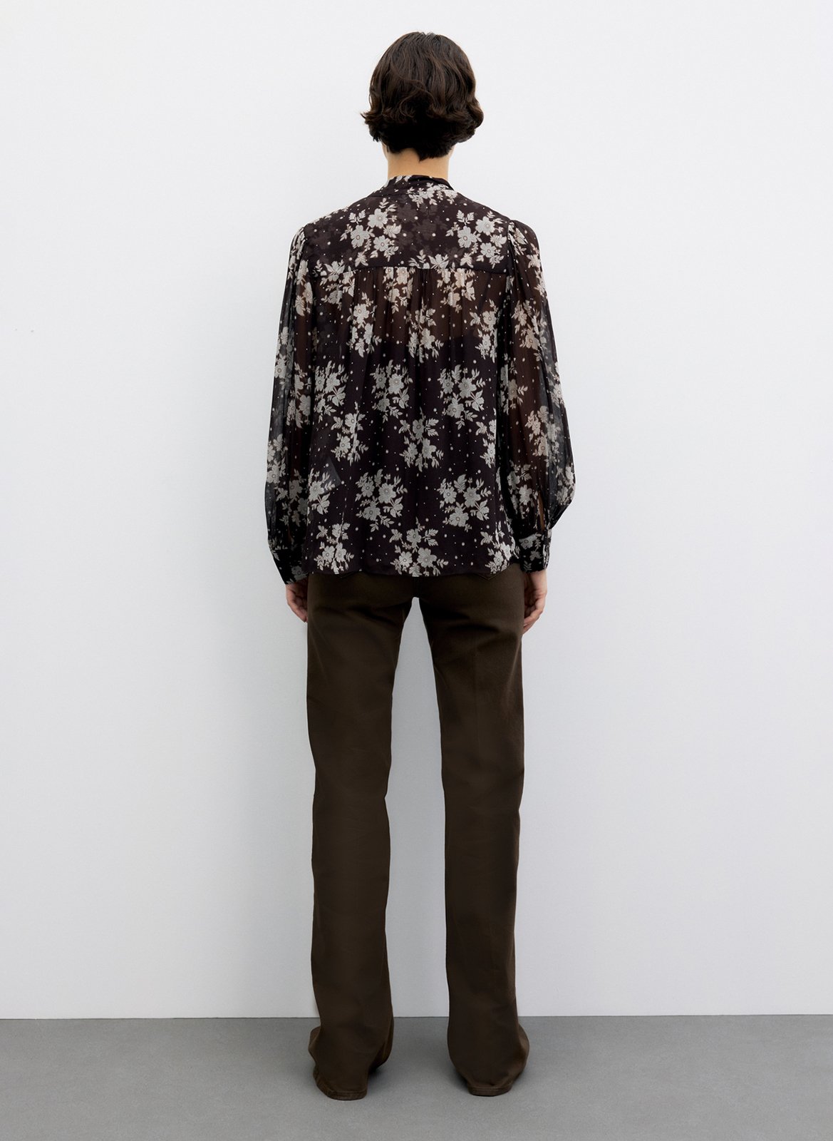 Chemise ample col lavallière GERARD DAREL Marron
