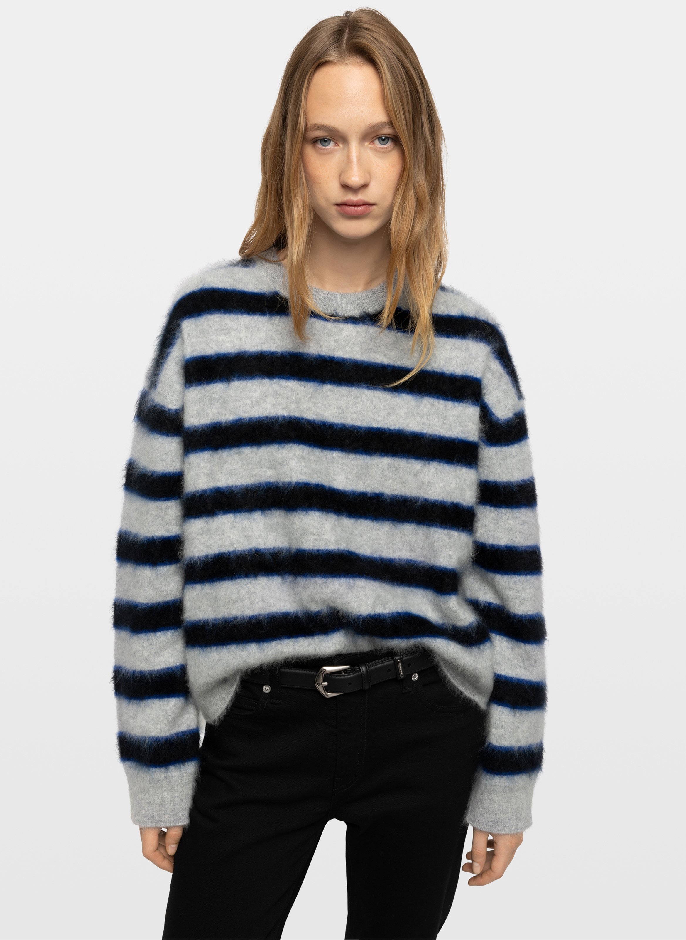 Pull droit col rond en cachemire ZADIG&VOLTAIRE Grey