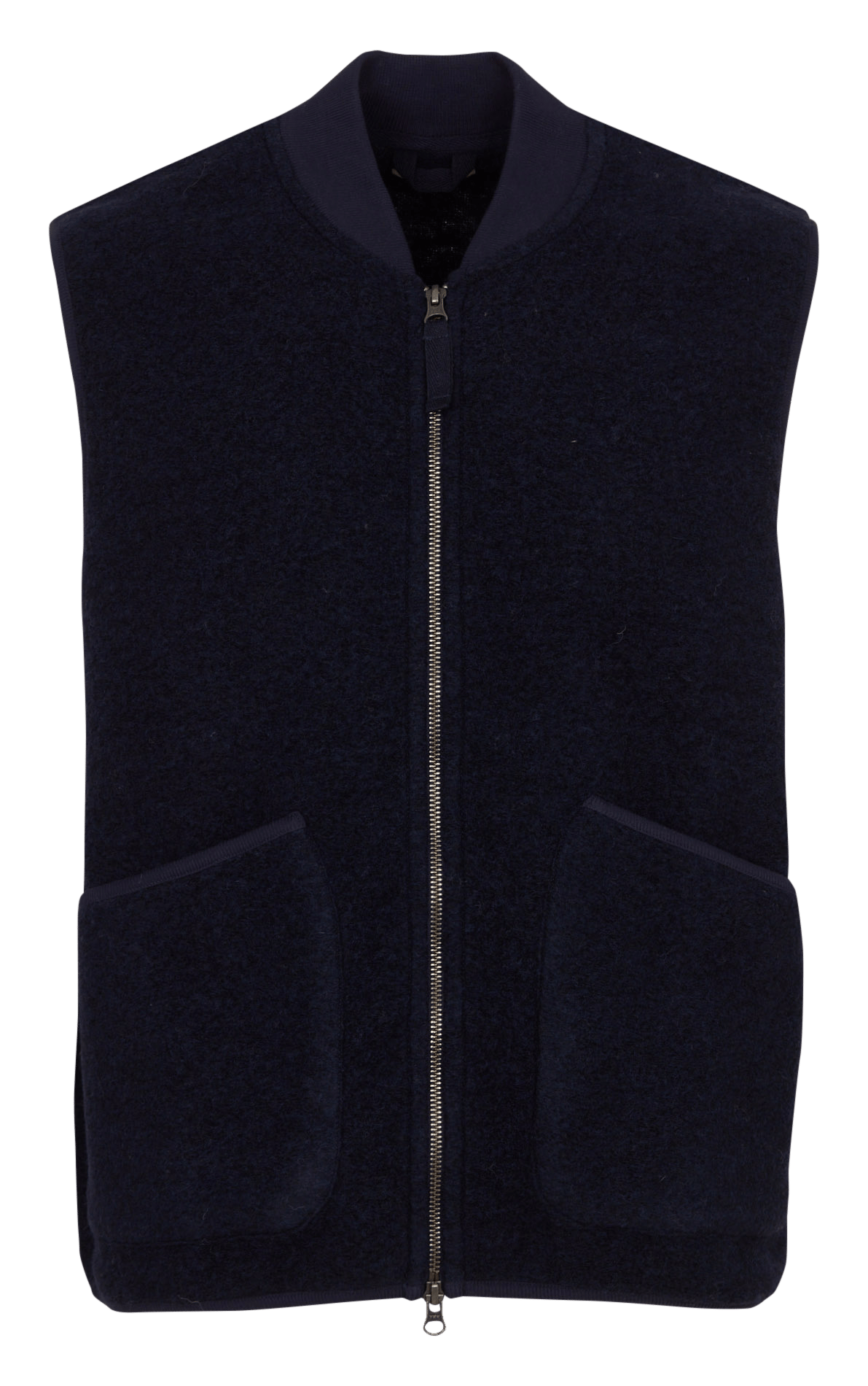 Teddy gilet met kraag van wolmix HARTFORD
