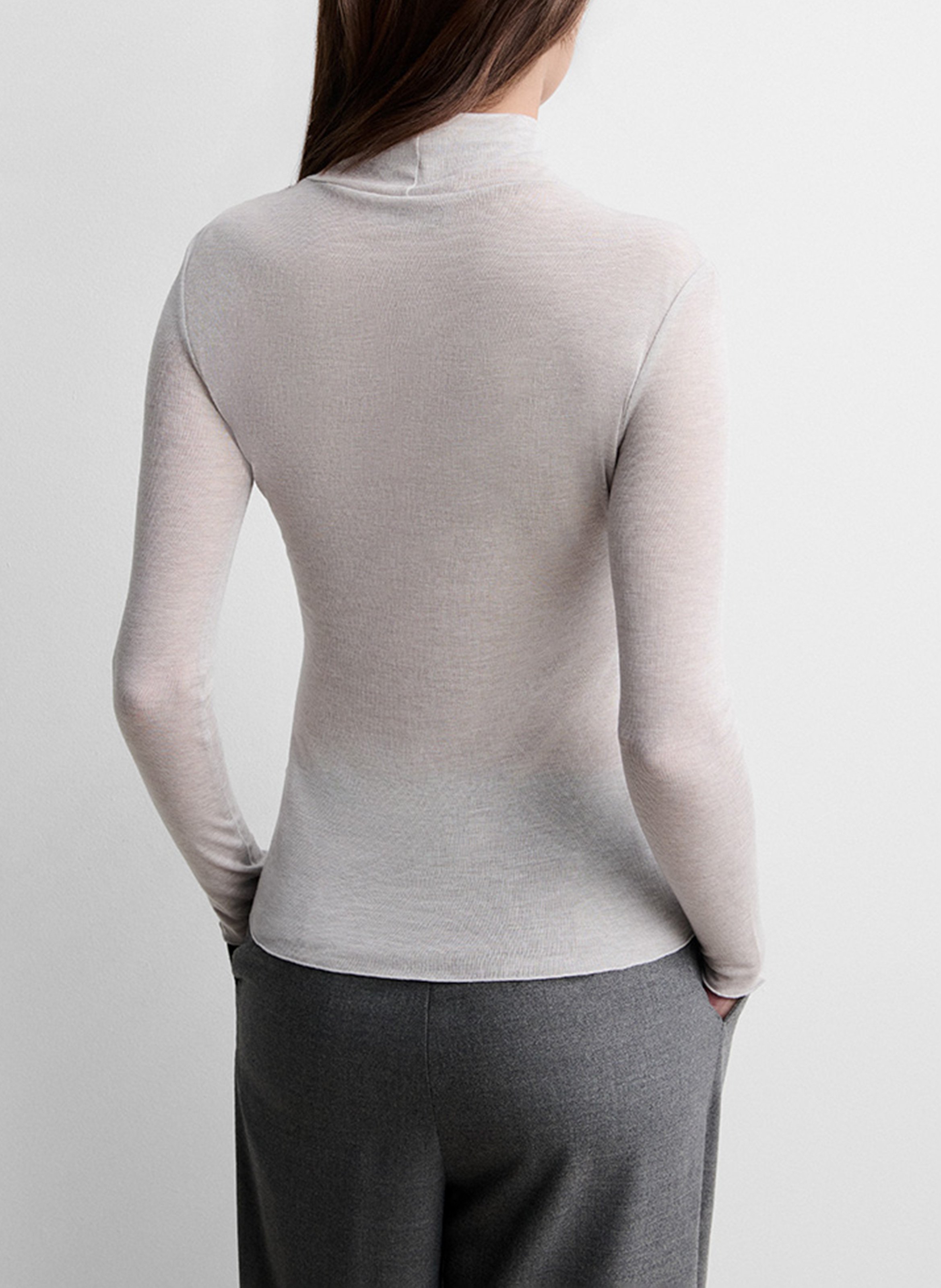 Plain high-neck top SIMORRA Grey