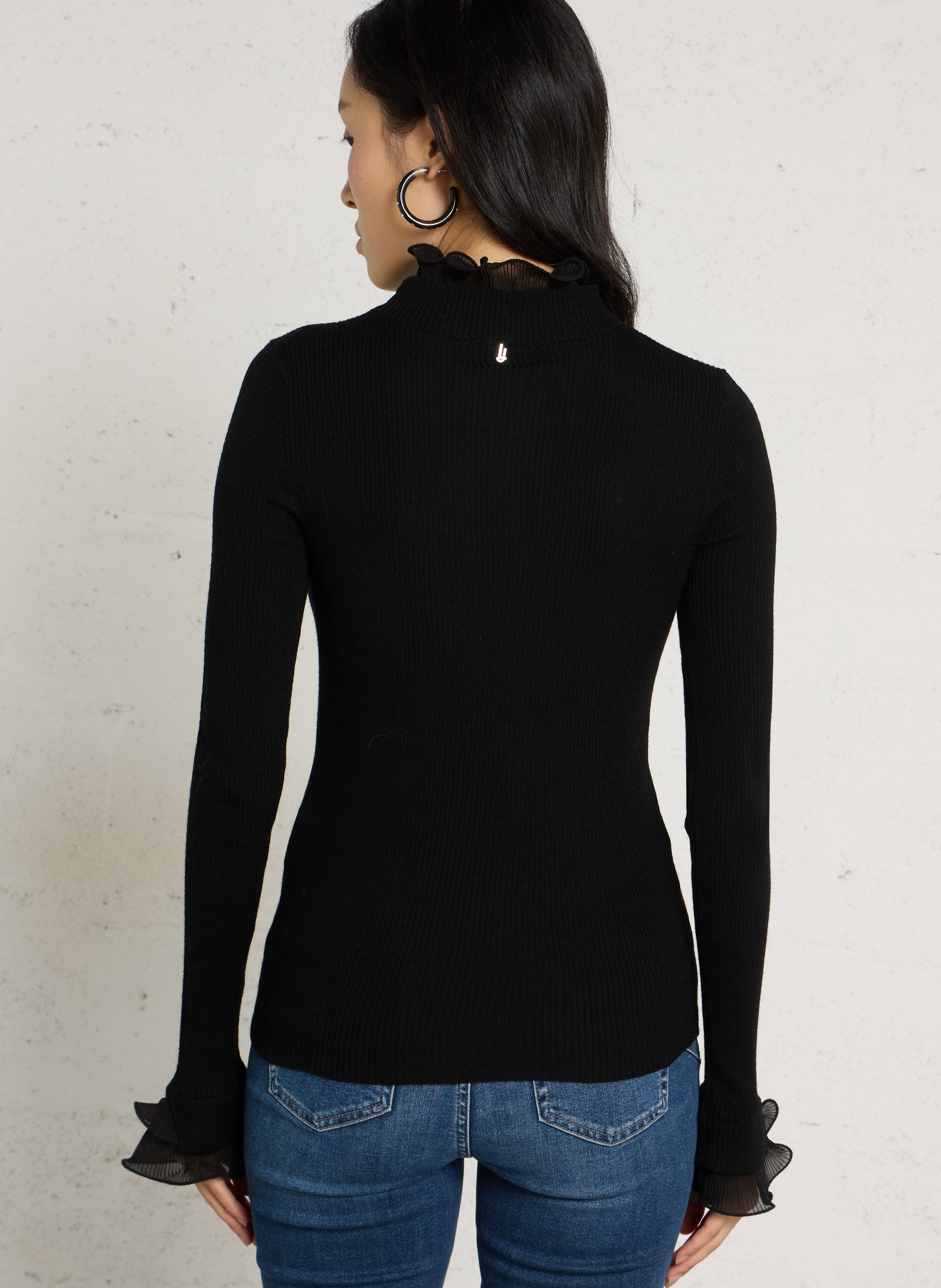 Eng anliegender Wollpullover LIU JO Schwarz