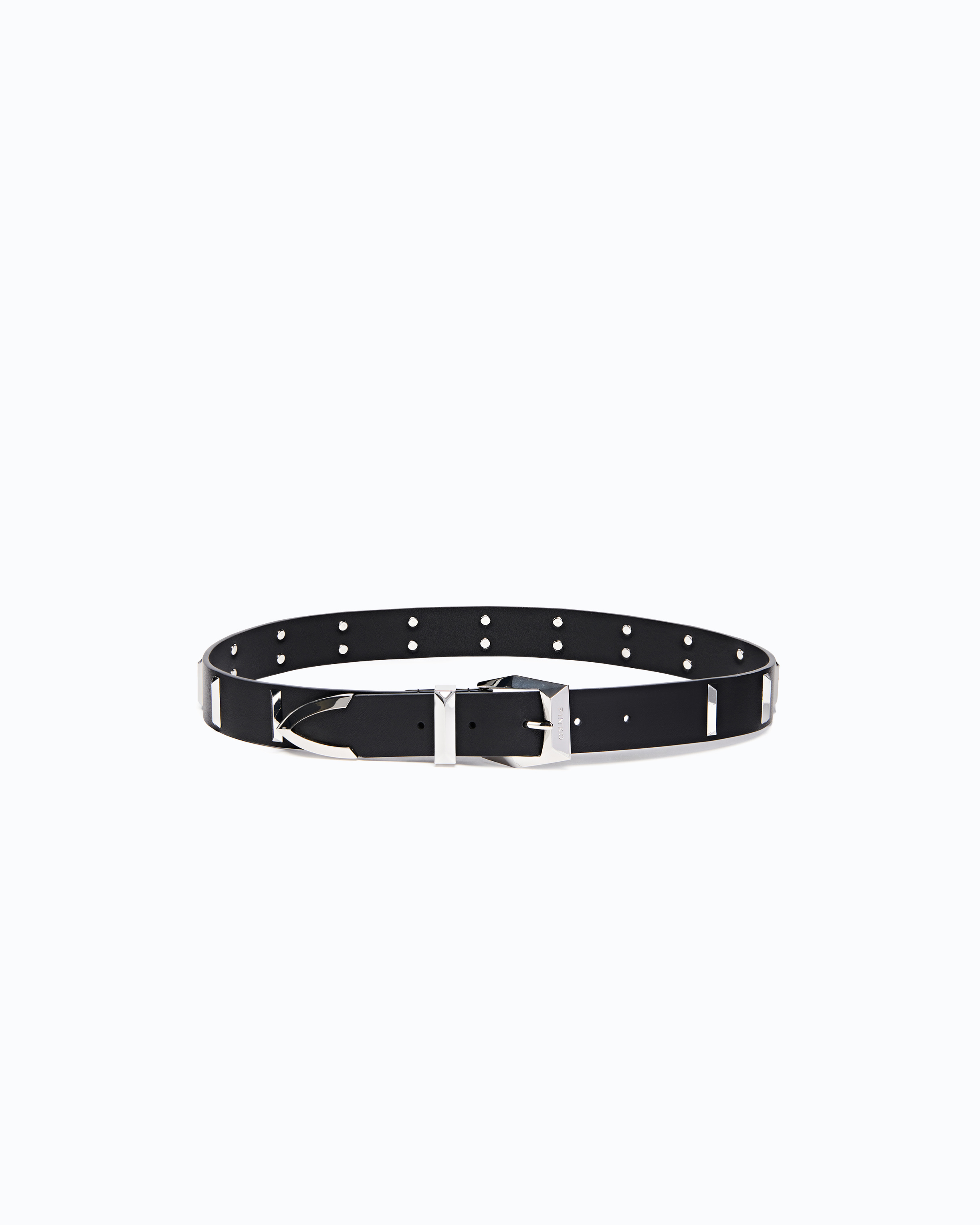 Leather belt with rectangular studs 3 cm PINKO Black