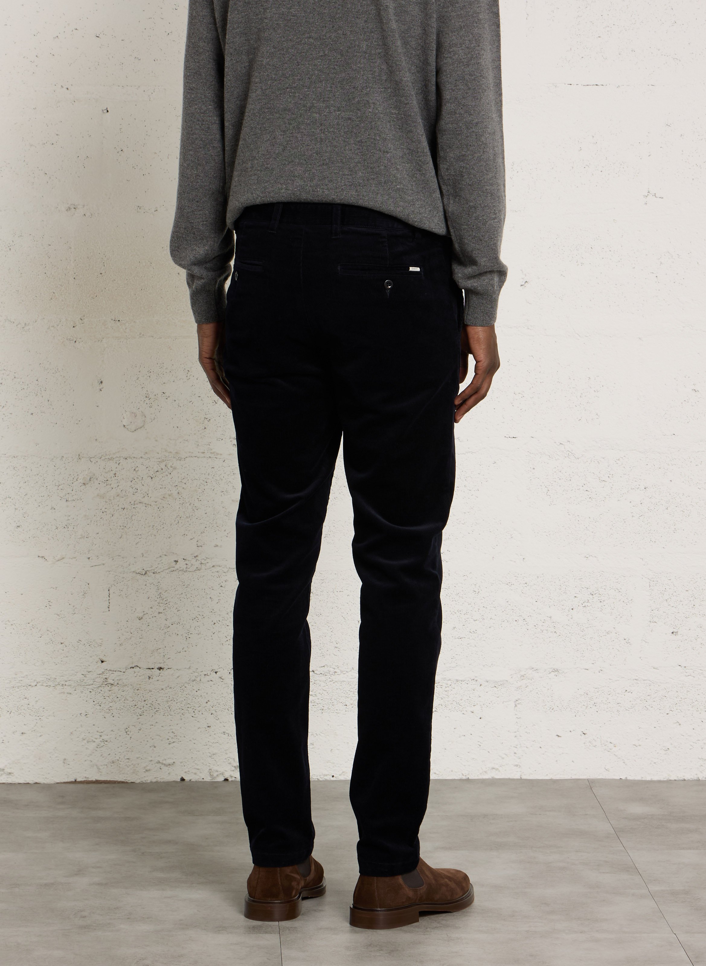 Pantalon slim en velours côtelé GANT Bleu