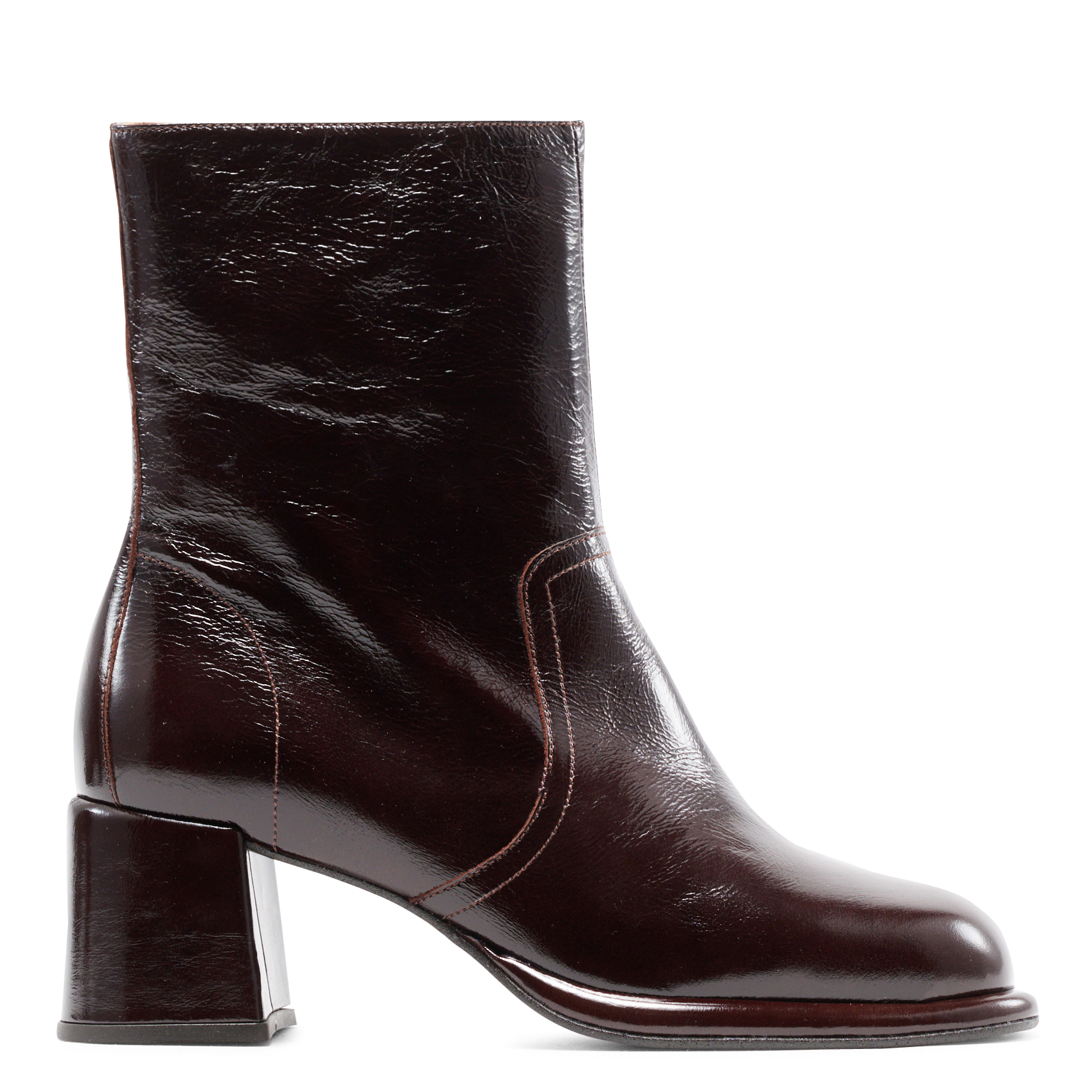 Crinkled leather heeled ankle boots MELLOW YELLOW Brown