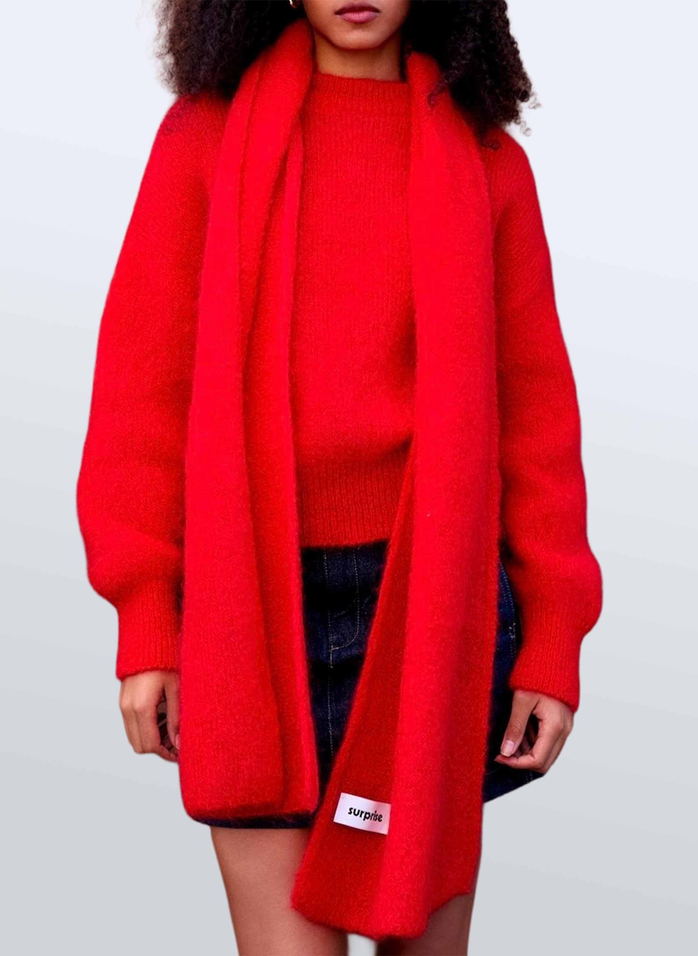 Echarpe en mohair mélangé SURPRISE Rouge