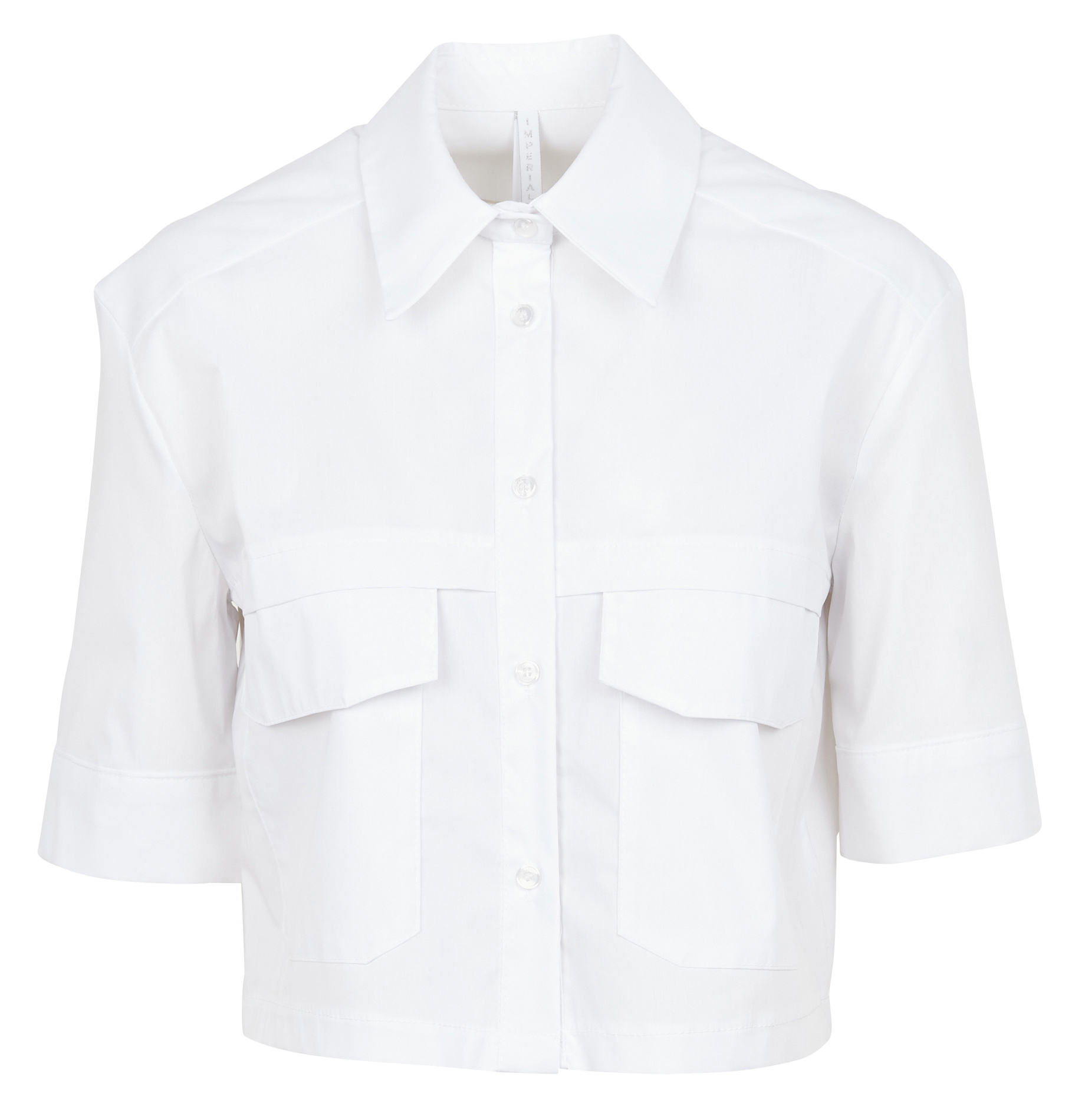 Cropped cotton-blend shirt IMPERIAL White