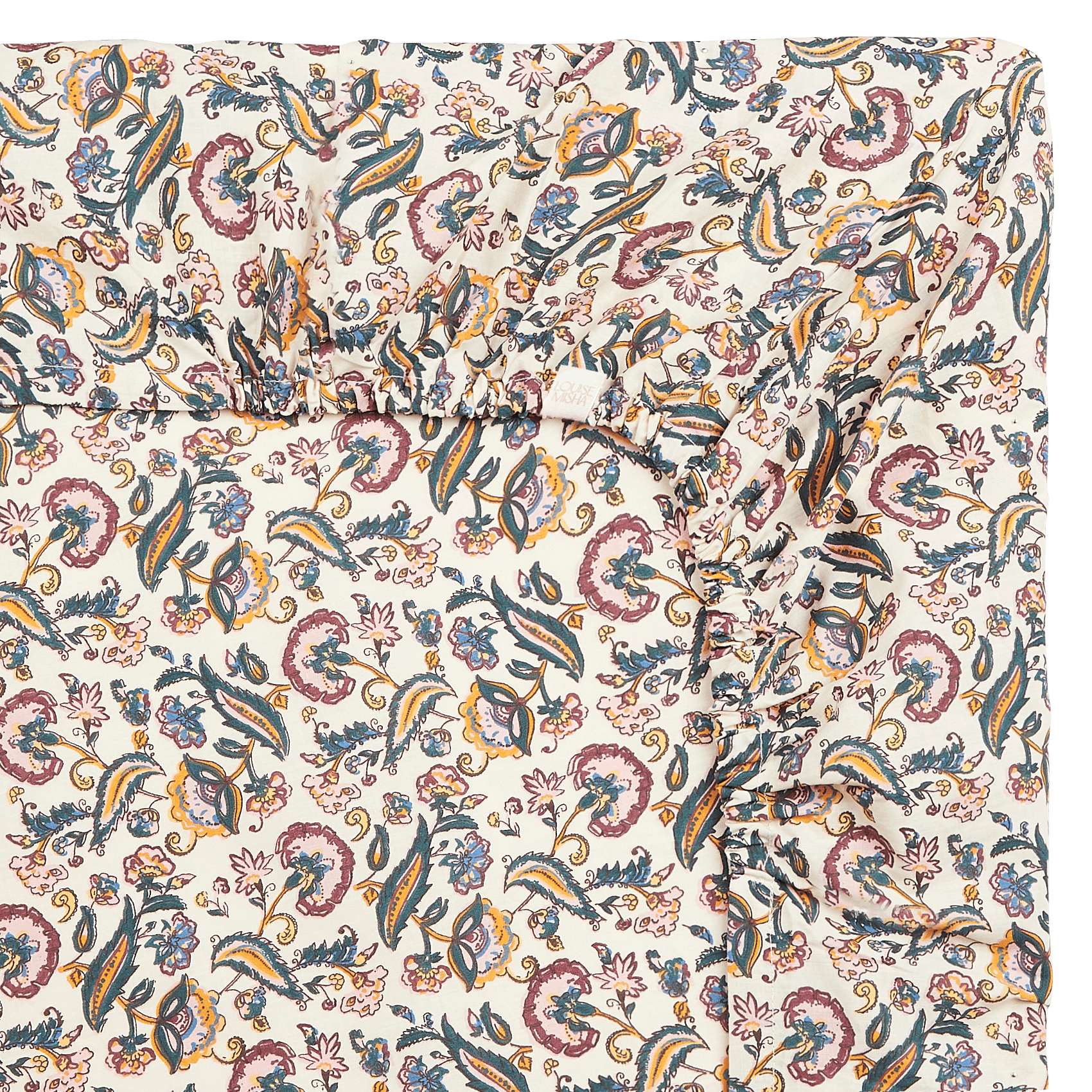 Scrunchie van biokatoen met print BeigeLOUISE MISHA