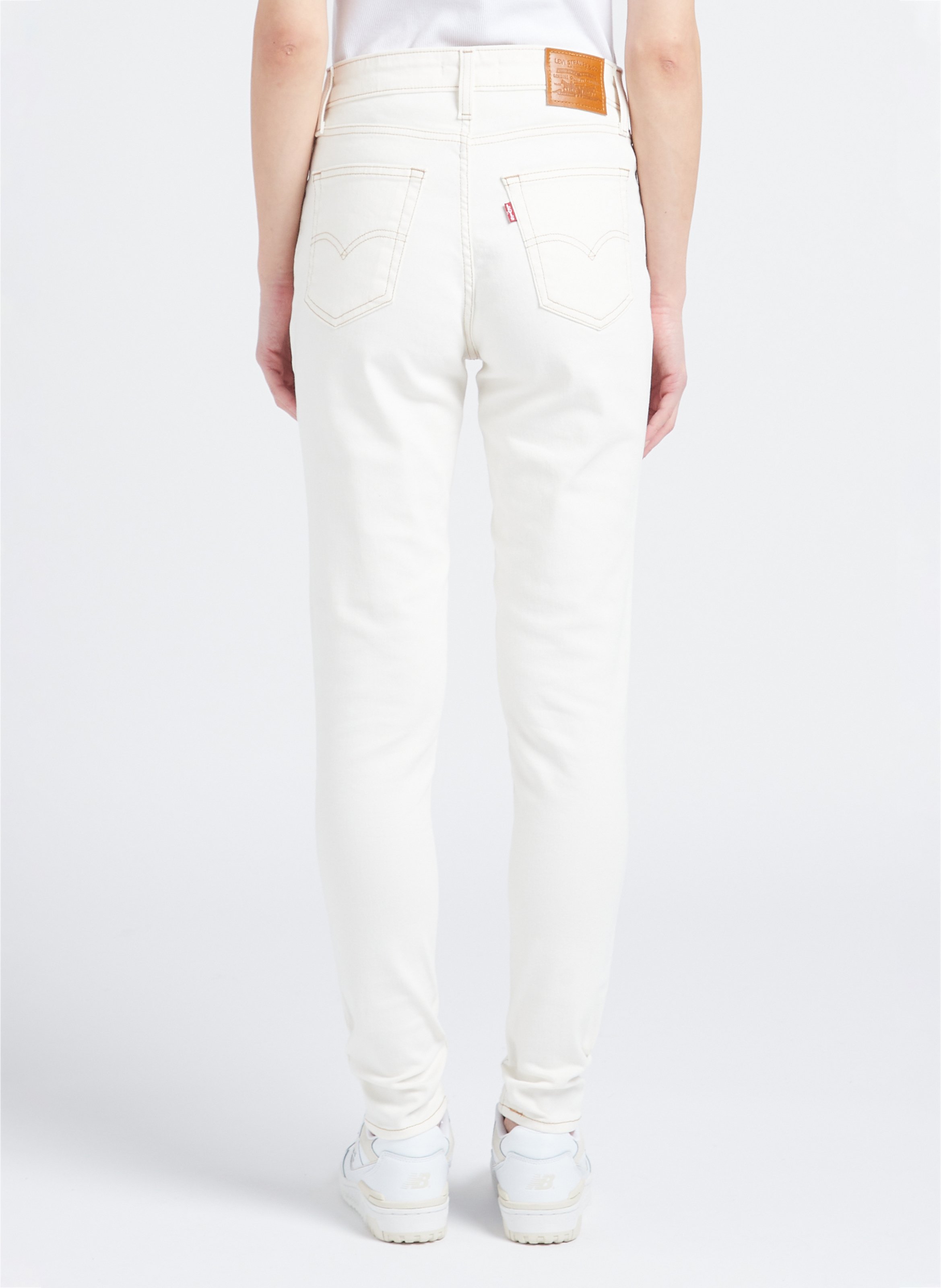 Skinny jeans met hoge taille Wit