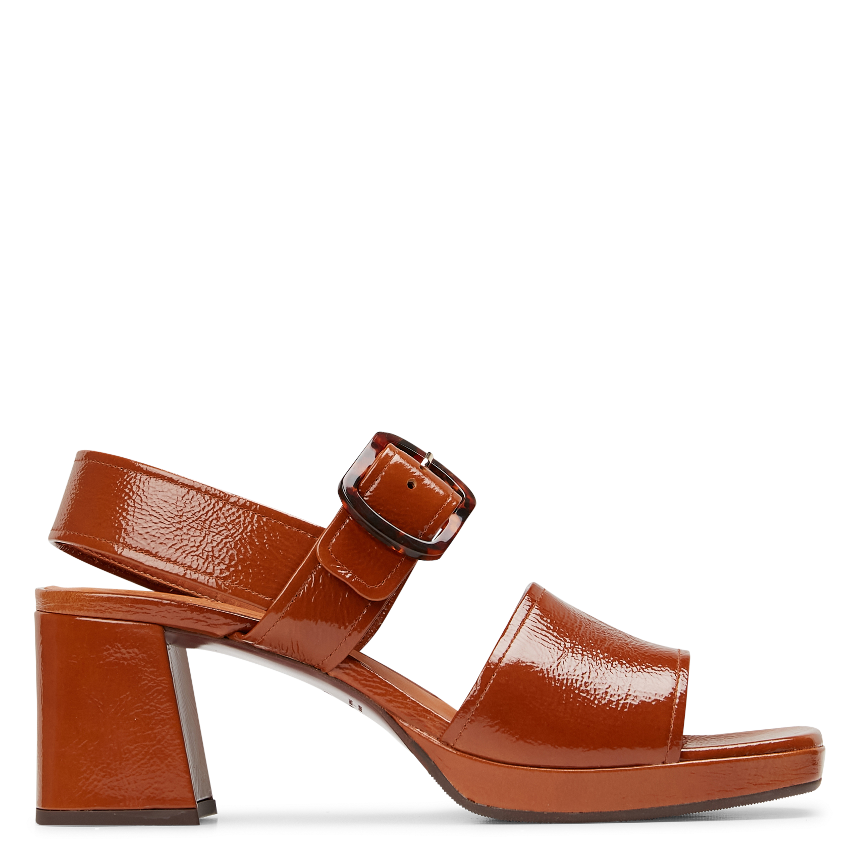 Sandales hautes en cuir verni CHIE MIHARA Marron