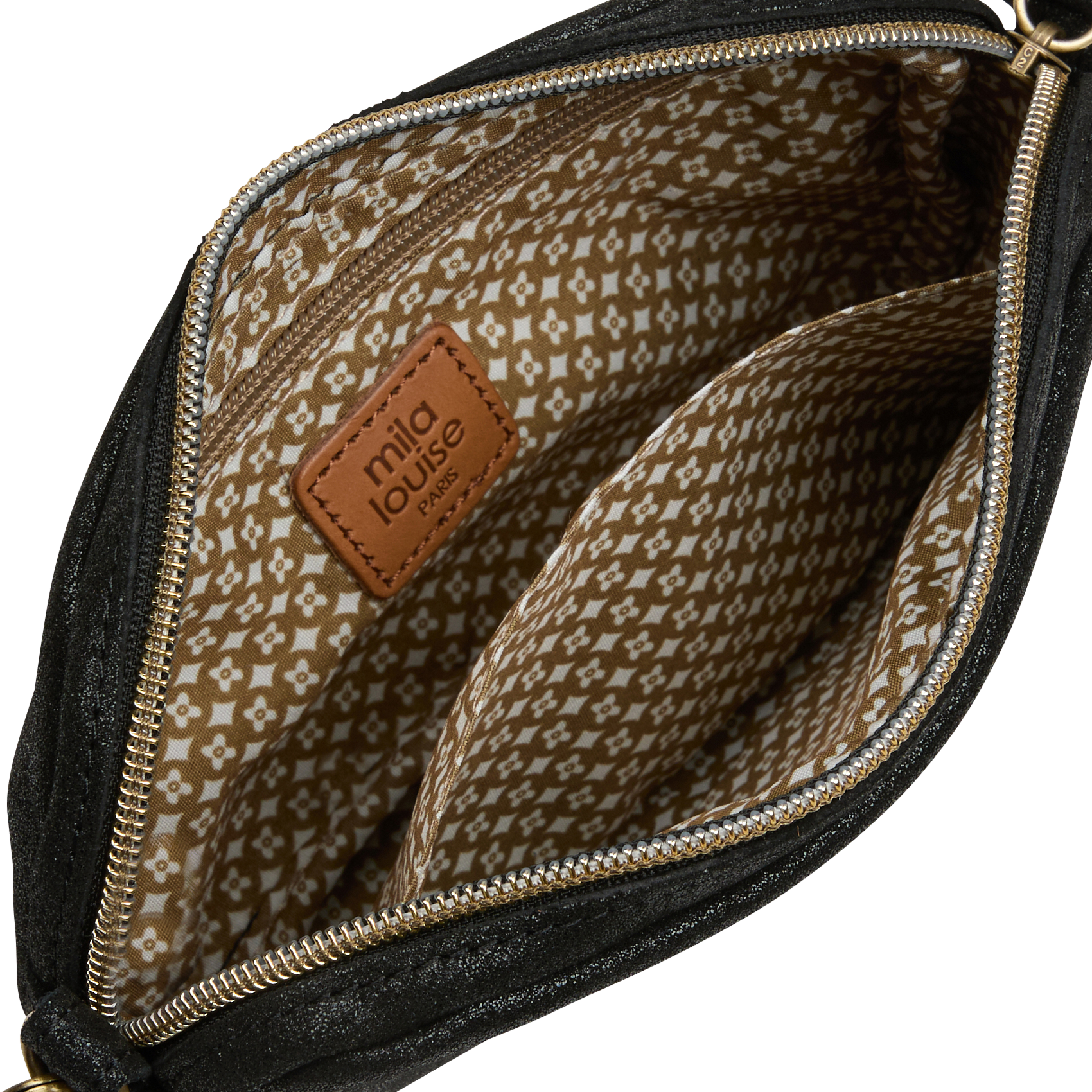 Leren crossbodytas  MILA LOUISE Zwart