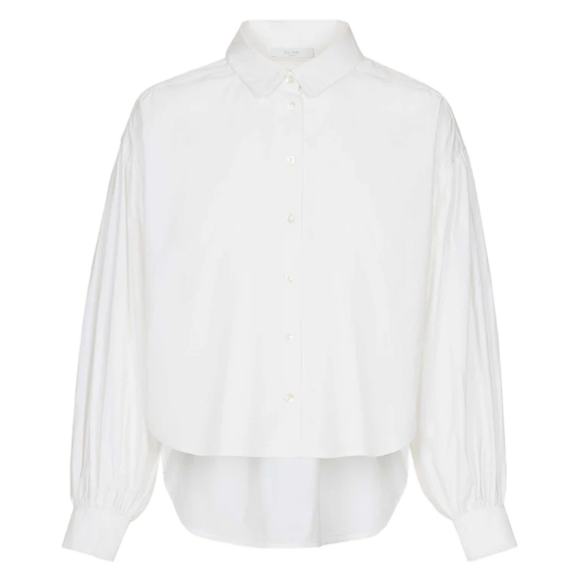 Oversized short cotton shirt BY BAR White