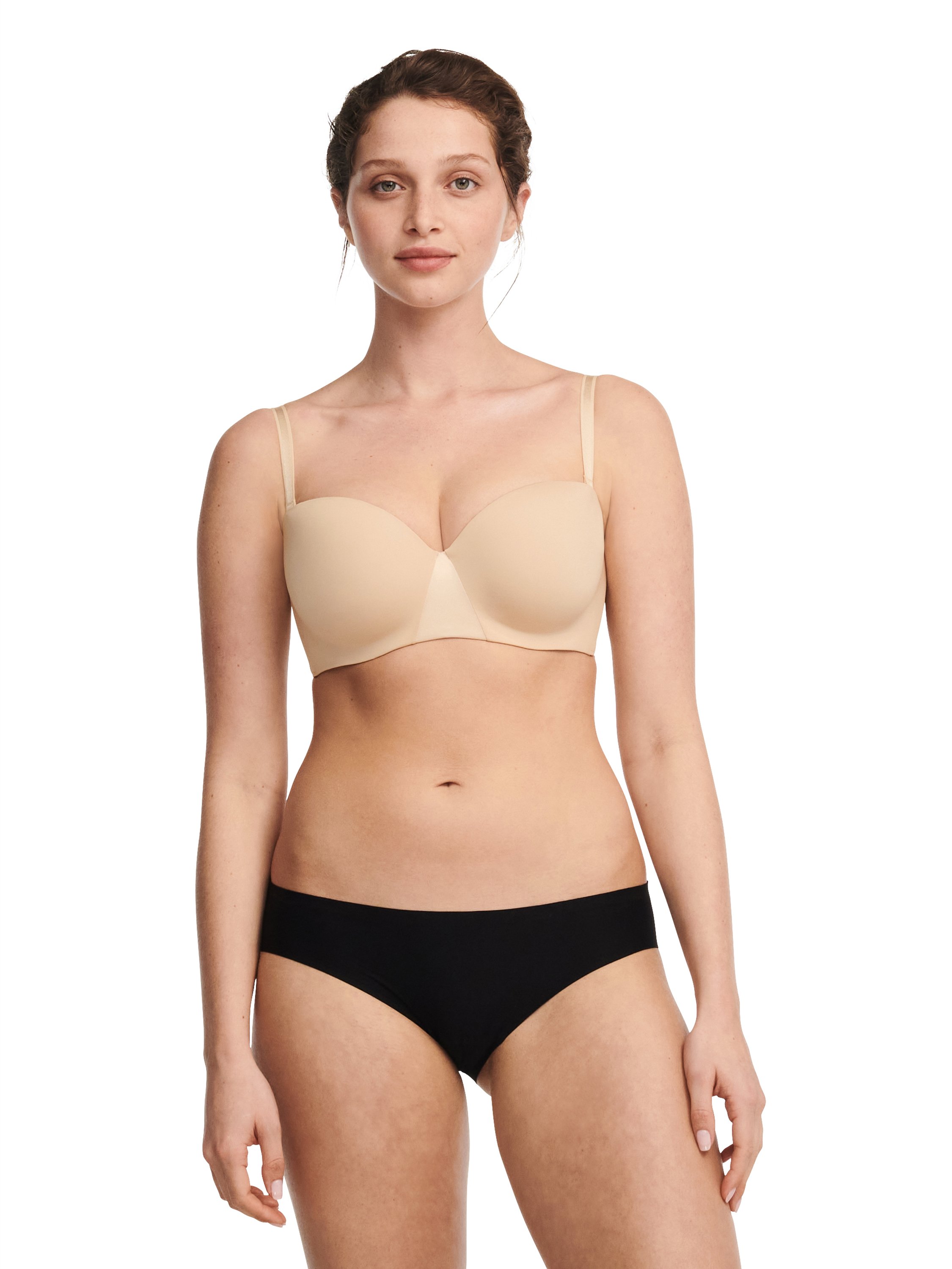 Bandeau bra with cups and removable straps CHANTELLE Beige