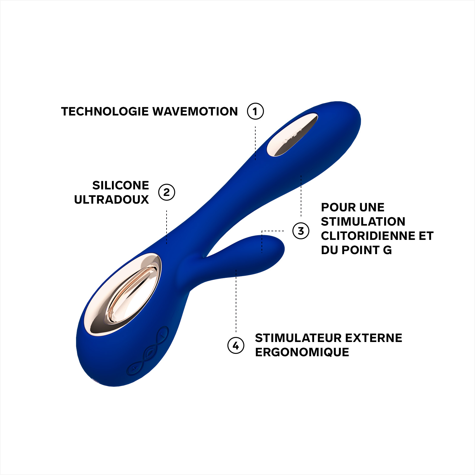 Clitoral stimulator and G-spot rabbit vibrator LELO Bleu