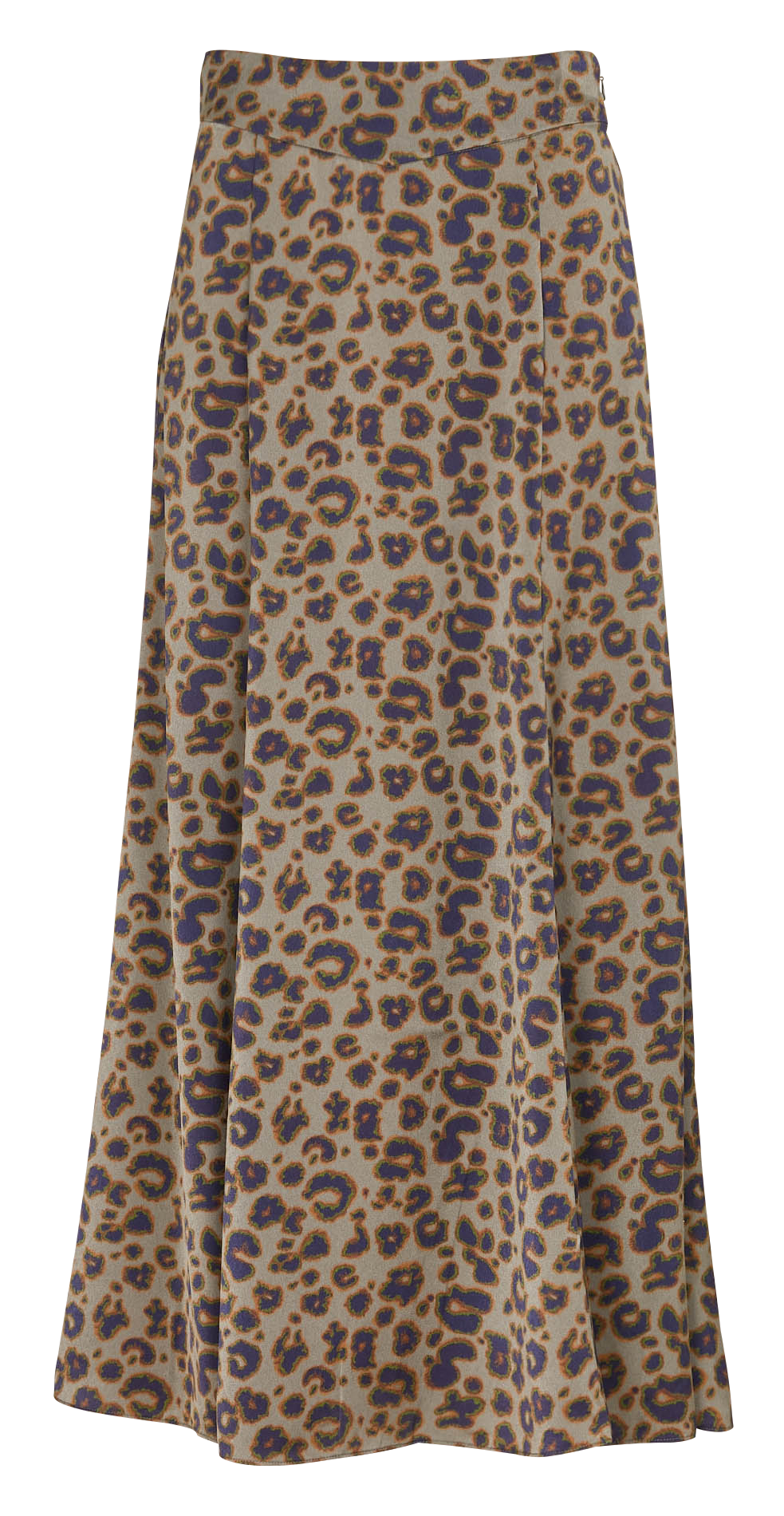 Jupe longue évasée à imprimé léopard BA&SH Kaki