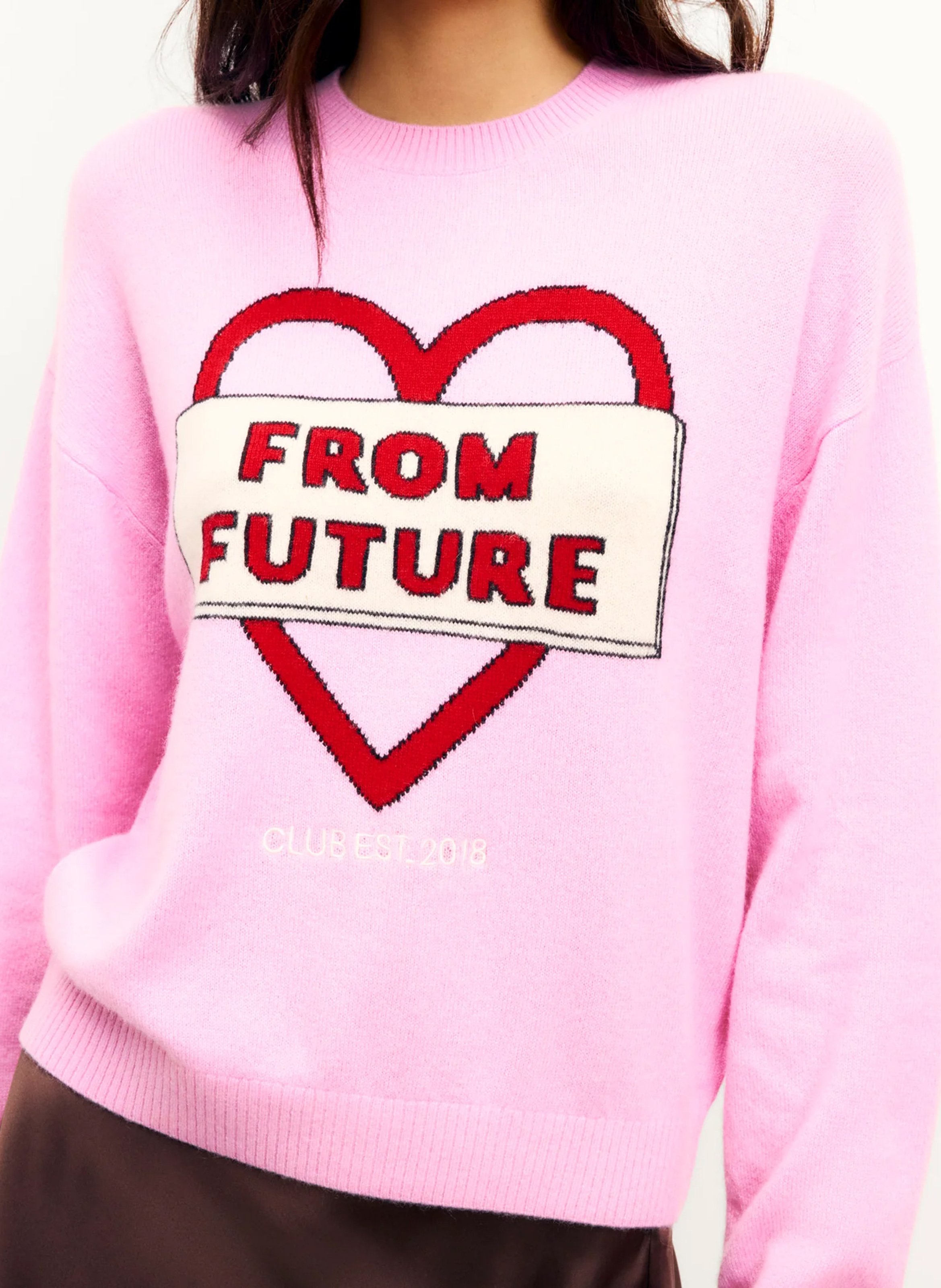 Oversized cashmere printed sweater FROM FUTURE Pink